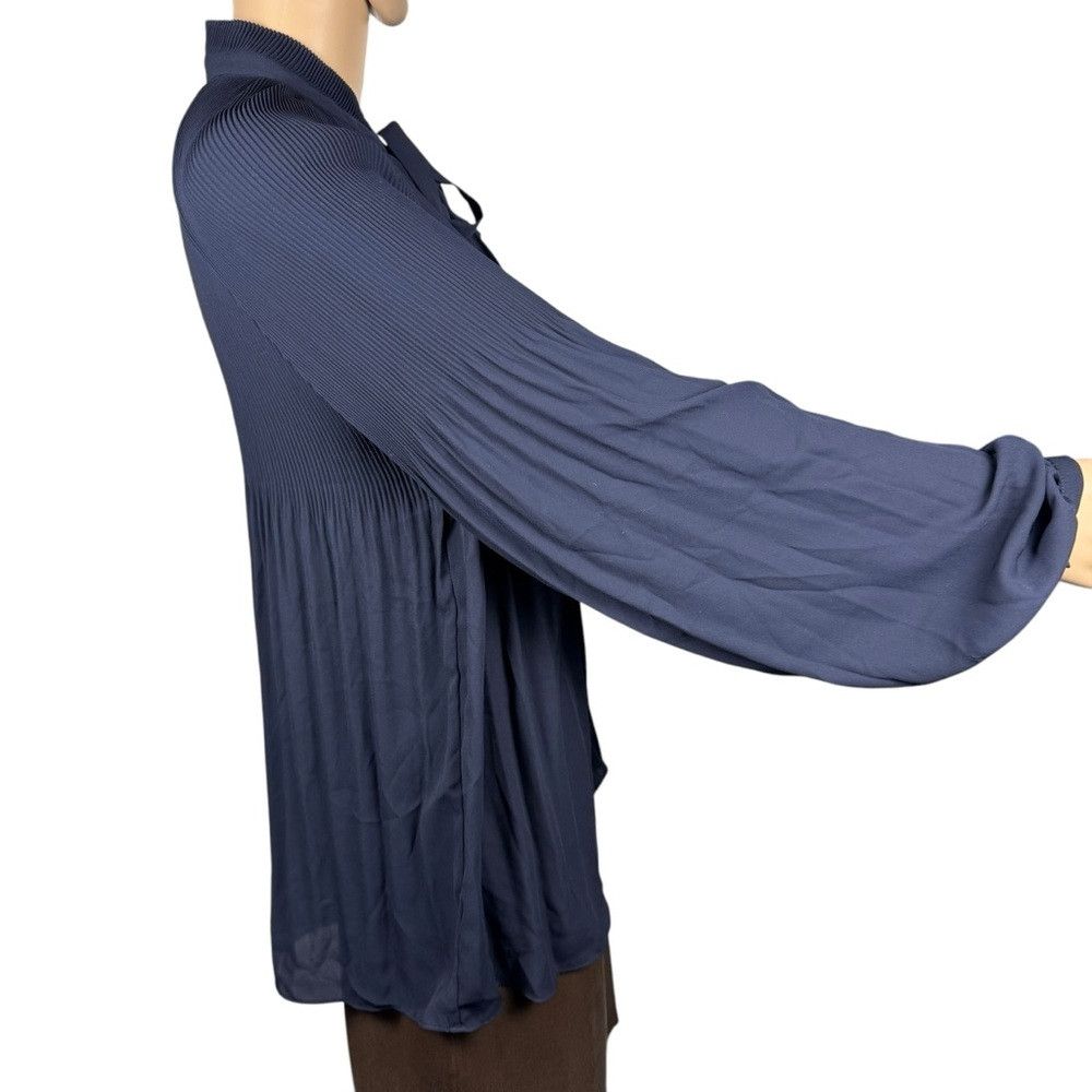 Ralph Lauren Ralph Lauren Pleated Georgette Tie-Neck Blue Blouse Size L Size L / US 10 / IT 46 - 5 Thumbnail