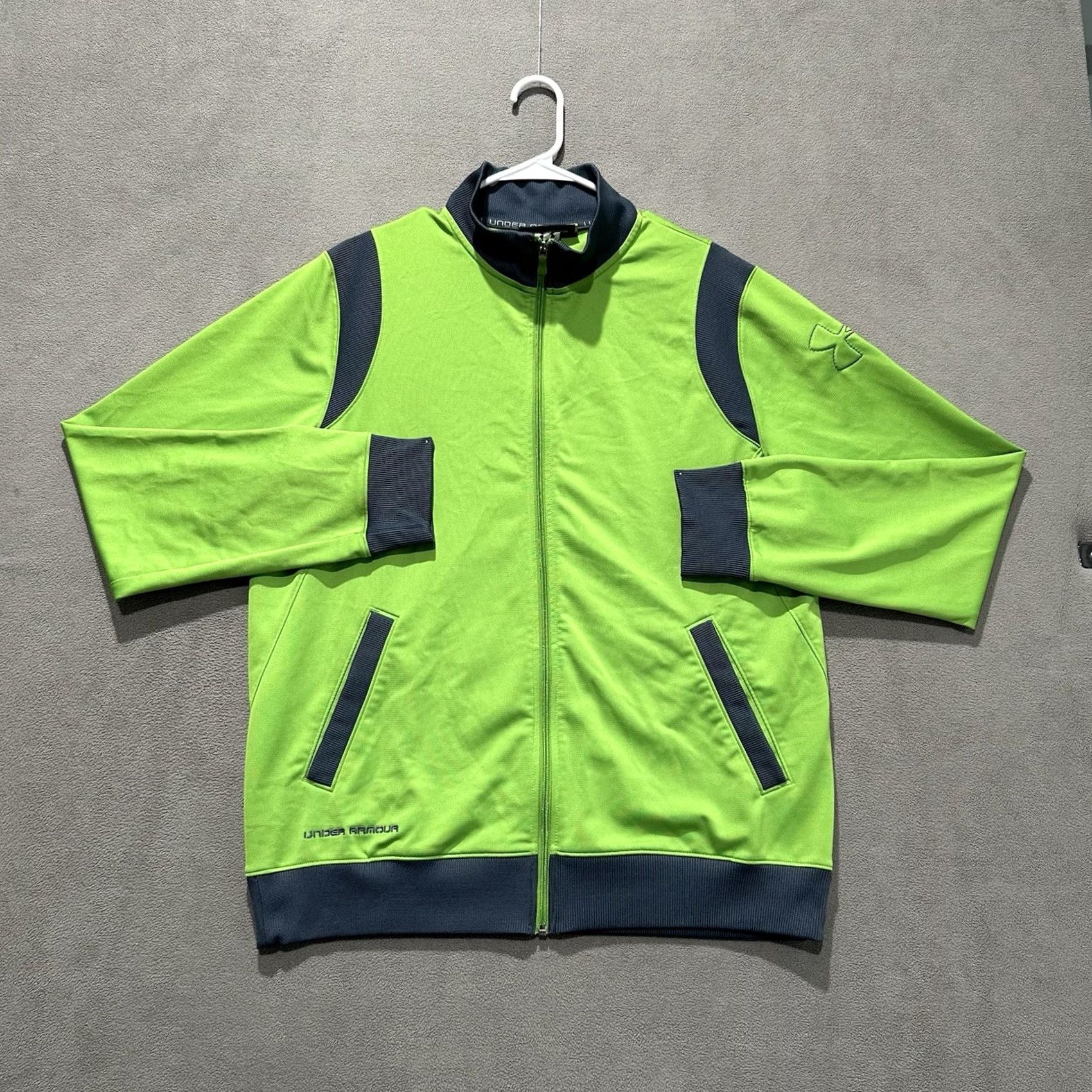 Under Armour Under Armour Track Jacket Mens XL Green Full Zip Windbreaker Casual Running & Jogging Womens? Size US XL / EU 56 / 4 - 2 Thumbnail