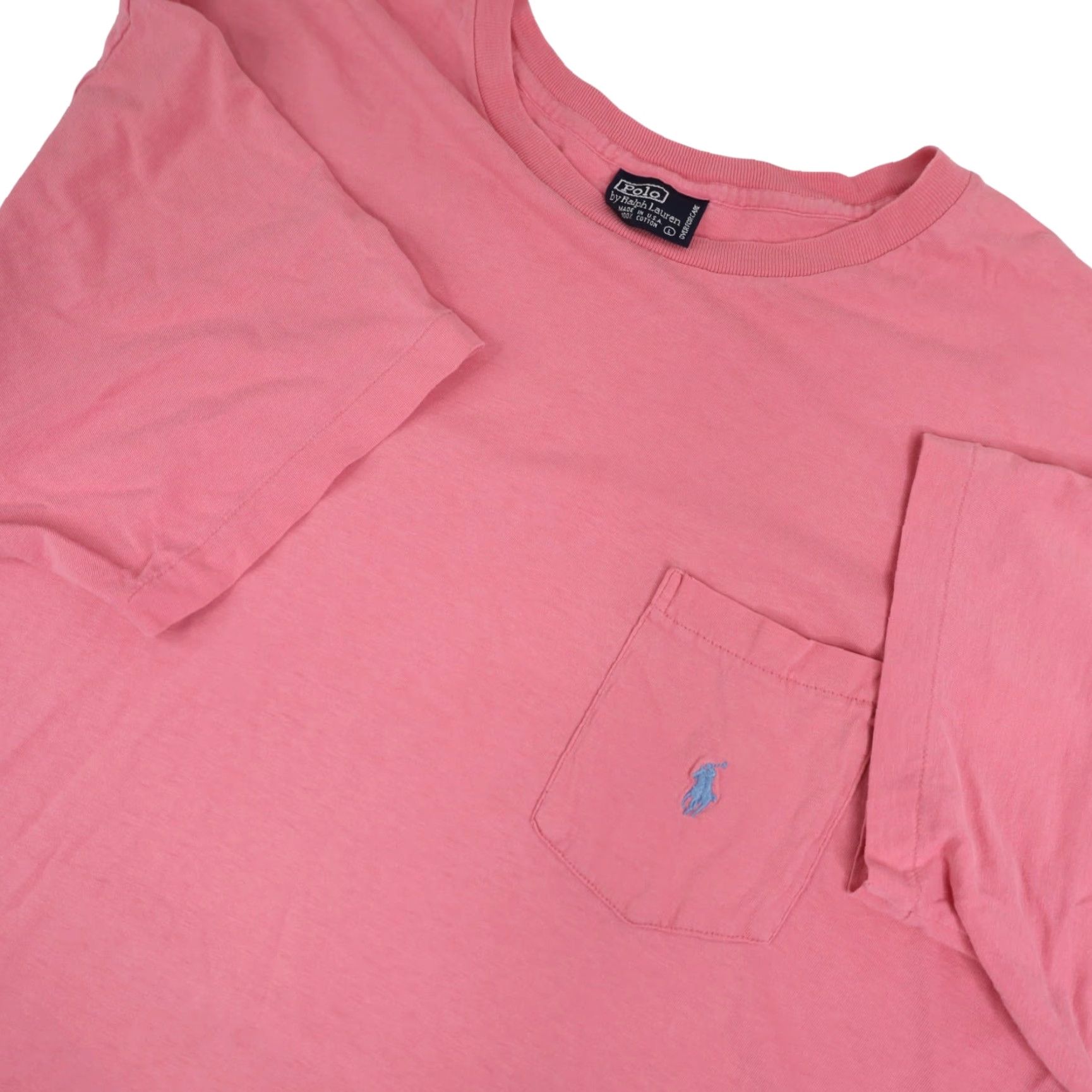 Polo Ralph Lauren VINTAGE Polo Ralph Lauren Mens Shirt Pink Large Classic Pocket Tee Mens Size US L / EU 52-54 / 3 - 6 Thumbnail