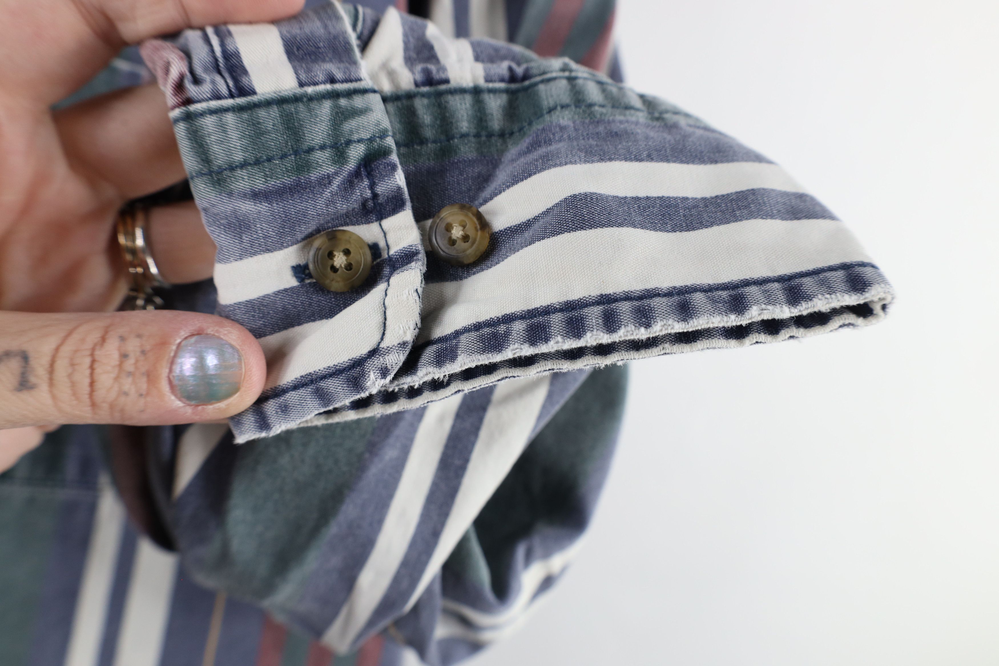 Vintage Vintage 90s Streetwear Striped Collared Button Down Shirt Size US XL / EU 56 / 4 - 7 Thumbnail