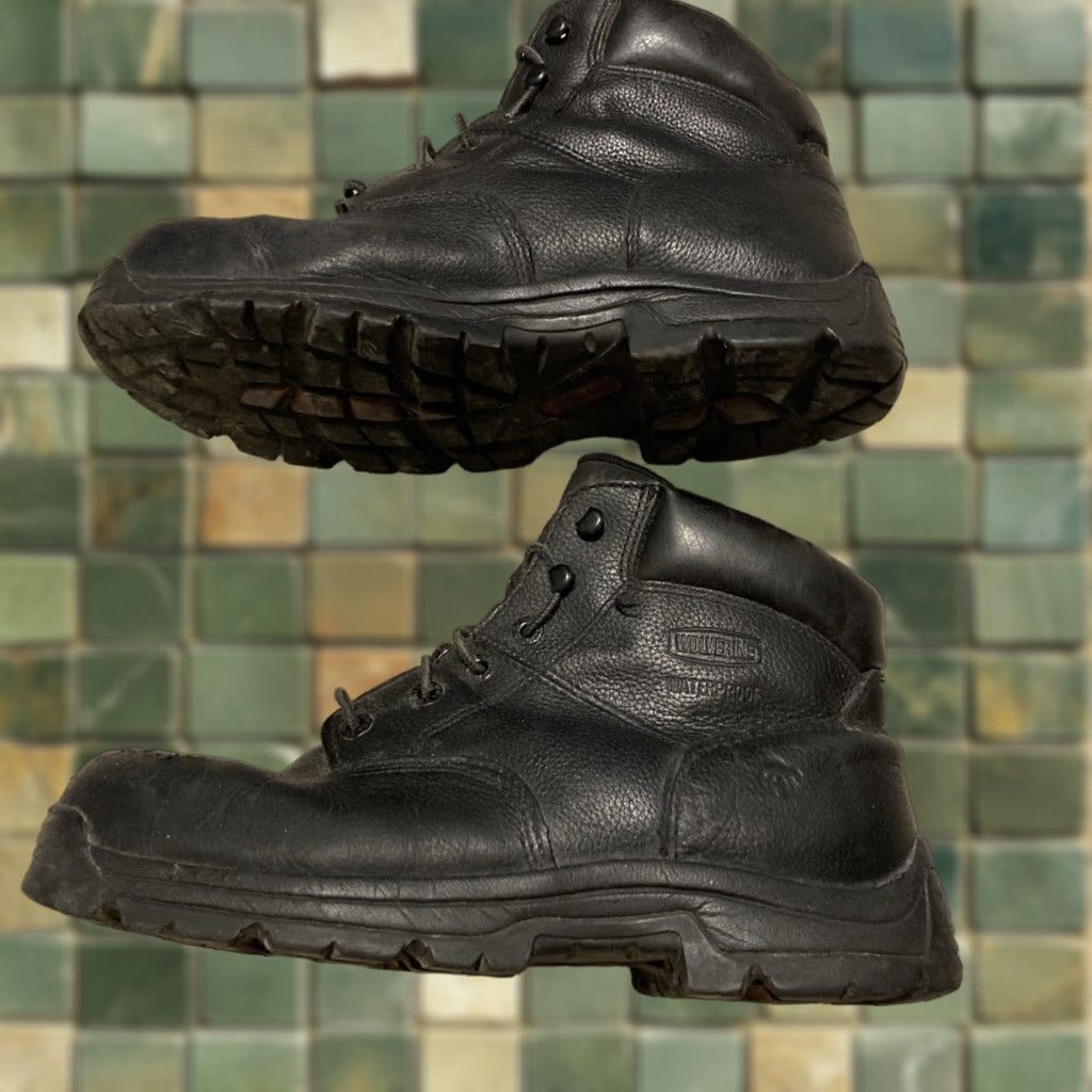 Vintage VINTAGE? (No) Wolverine Boots Men Leather Black Size 11.5 ASTM F2413-11 Construction Leather W08790 Mens Boots Black Leather 11.5 Size US 12 / EU 45 - 1 Thumbnail