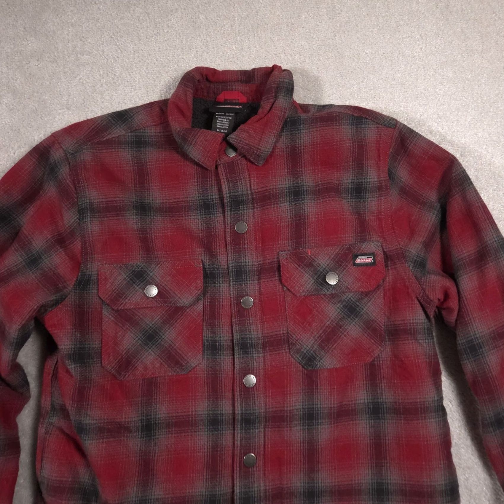Dickies Dickies Jacket Mens M Red Plaid Fleece Lined Insulated Snap Front Shacket Plaid Shacket Jacket Mens Red Size US M / EU 48-50 / 2 - 3 Thumbnail