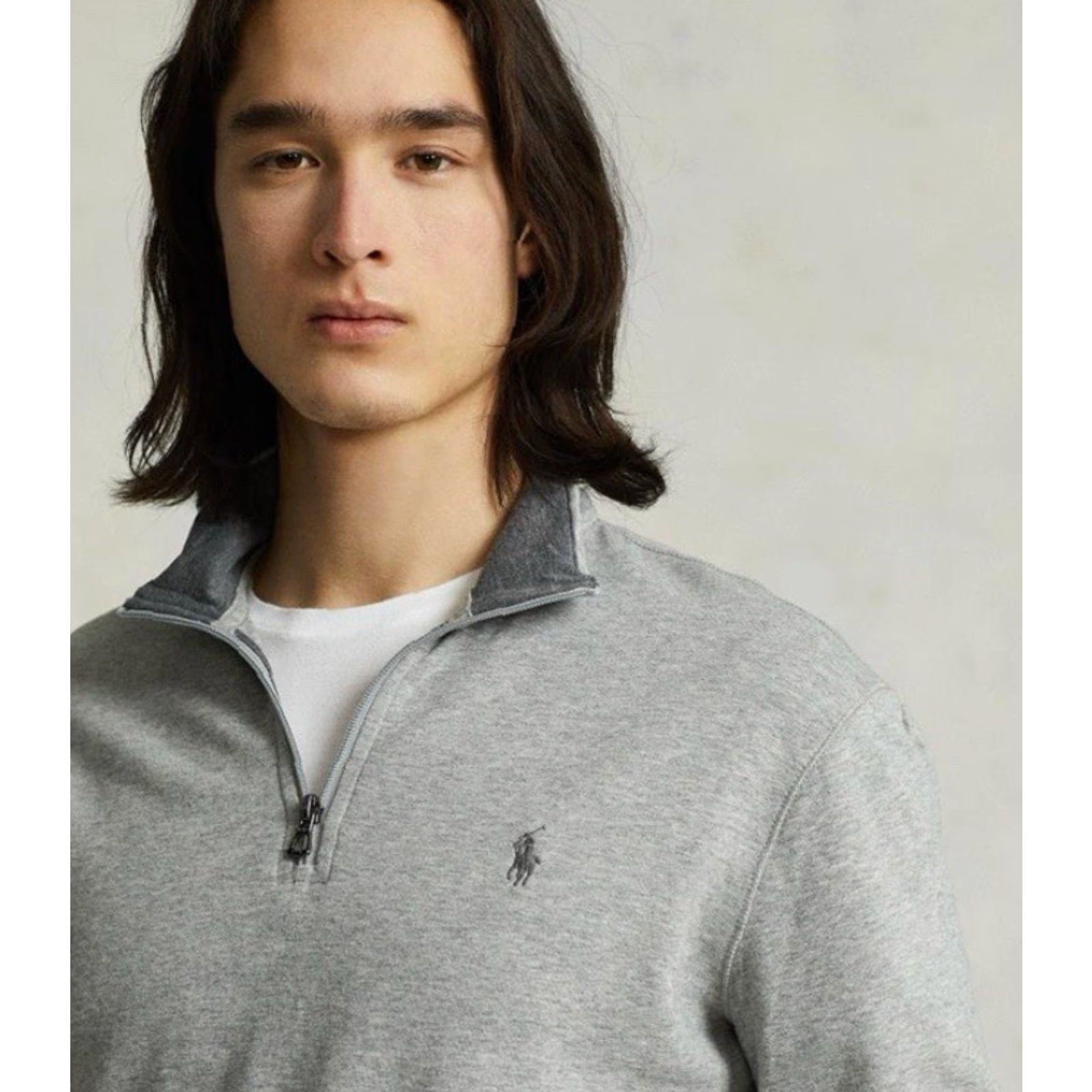Ralph Lauren VINTAGE NWT Polo Ralph Lauren Luxury Jersey Quarter-zip Pullover Mens L Gray Sweater Size US L / EU 52-54 / 3 - 2 Thumbnail