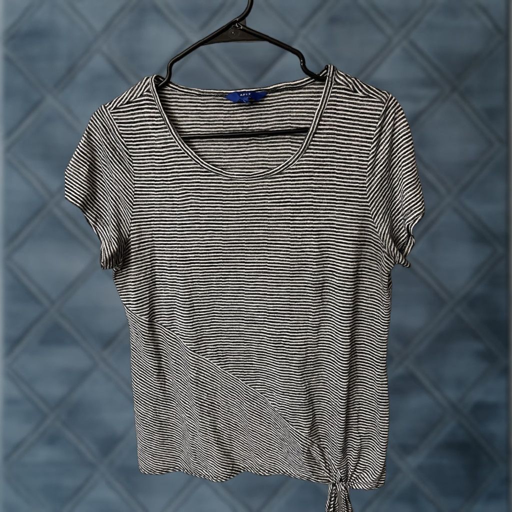 Apt. 9 APT. 9 Women's Multicolor Sparkle Tie-Front Stretch Tee - Large Short Sleeve Top Size L / US 10 / IT 46 - 1 Thumbnail
