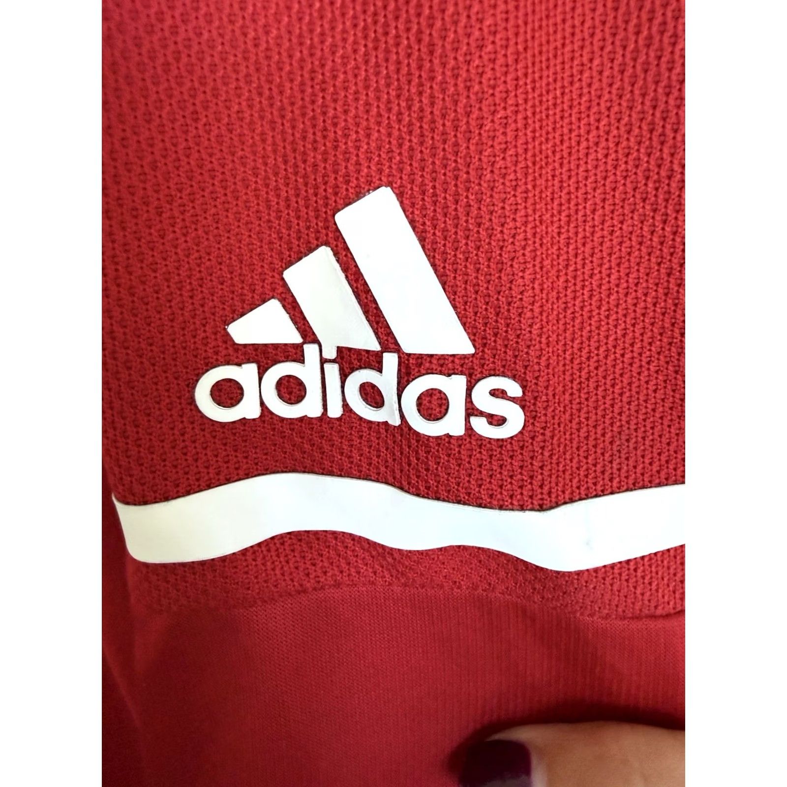 Adidas Adidas Red Three Stripe Pullover XL Zip Soccer Basketball Sport Mens Size US XL / EU 56 / 4 - 4 Thumbnail