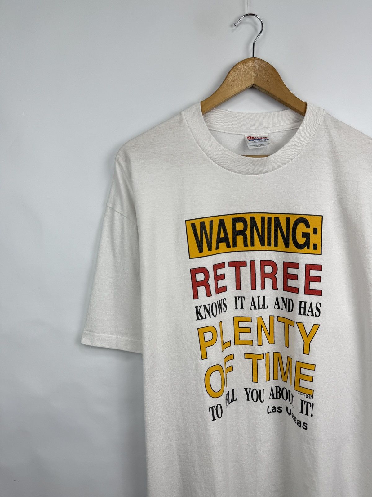 Hanes 🇺🇸 Vintage 1992 Warning Retiree Know It All And Has Plenty Te Size US XL / EU 56 / 4 - 2 Thumbnail