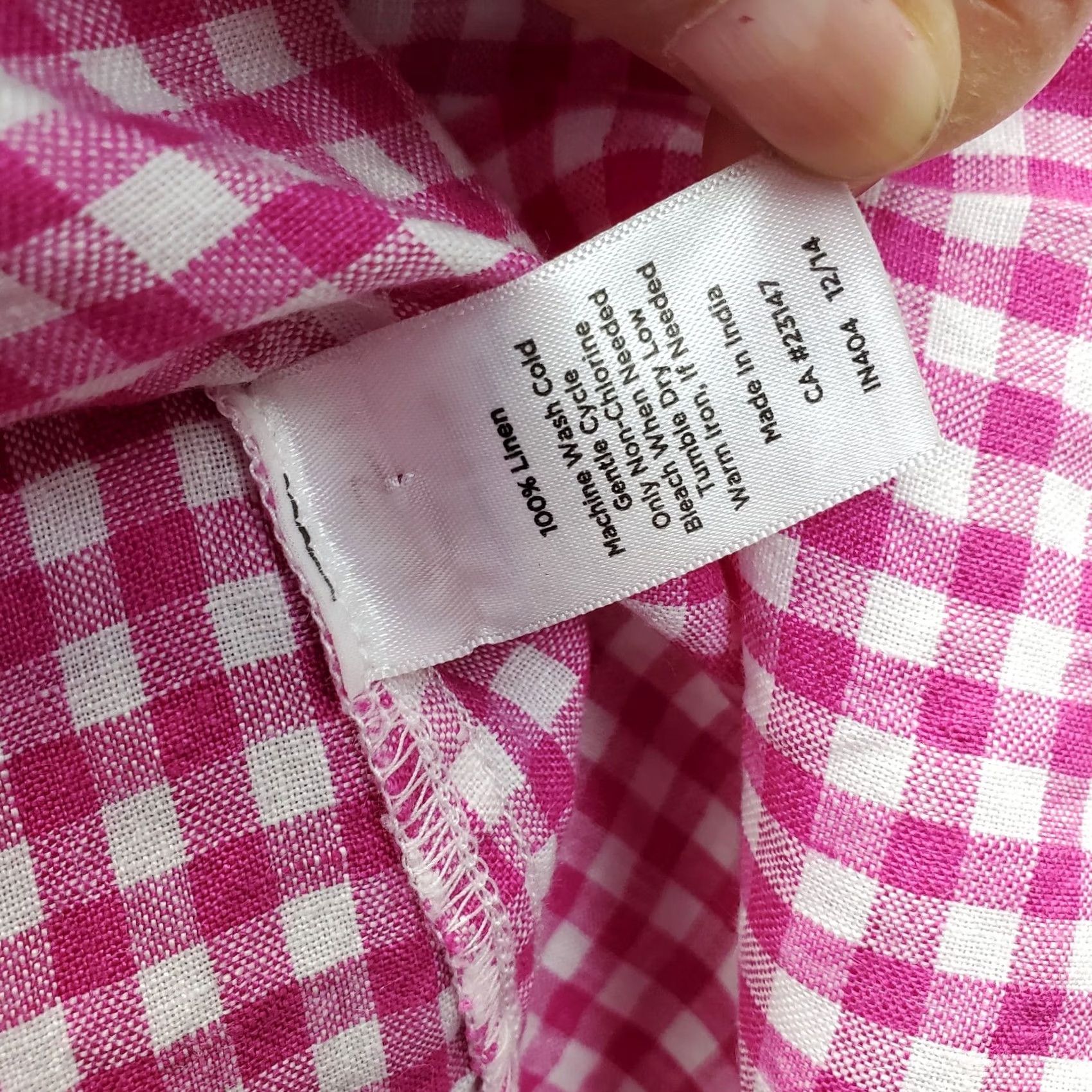 Talbots Talbots Button-Up Shirt Womens Small Multi Check Linen Chest Pocket Long Sleeve Size S / US 4 / IT 40 - 7 Thumbnail