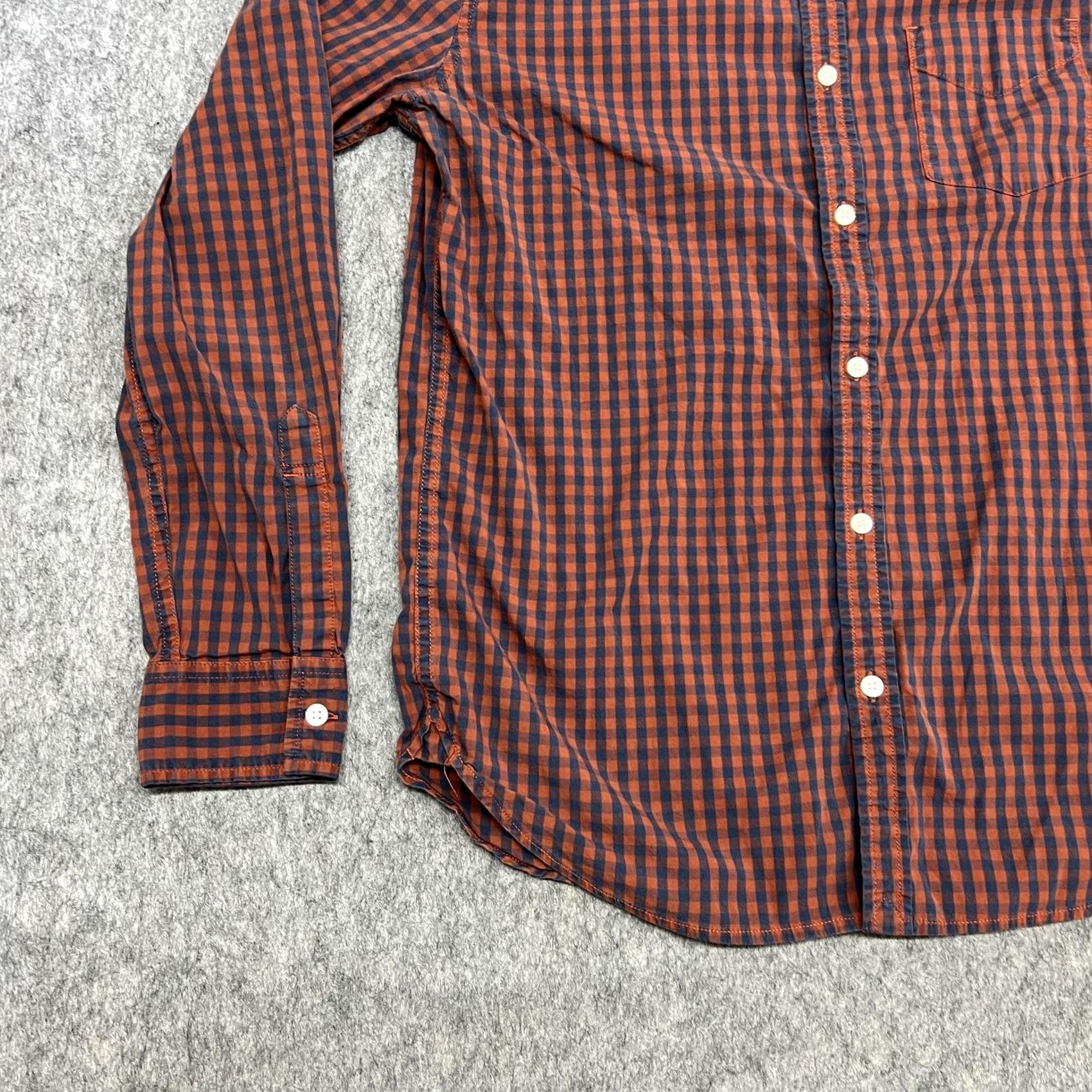 Lucky Brand Lucky Brand Shirt Mens M Blue Orange Check Slim Fit Saturday Stretch Long Sleeve Size US M / EU 48-50 / 2 - 6 Thumbnail