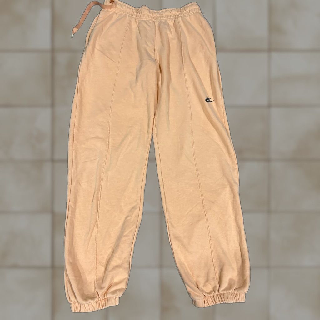 Nike Nike Sweatpants Mens Medium Orange French Terry Joggers Big Swoosh Athletic Size US 31 - 1 Thumbnail