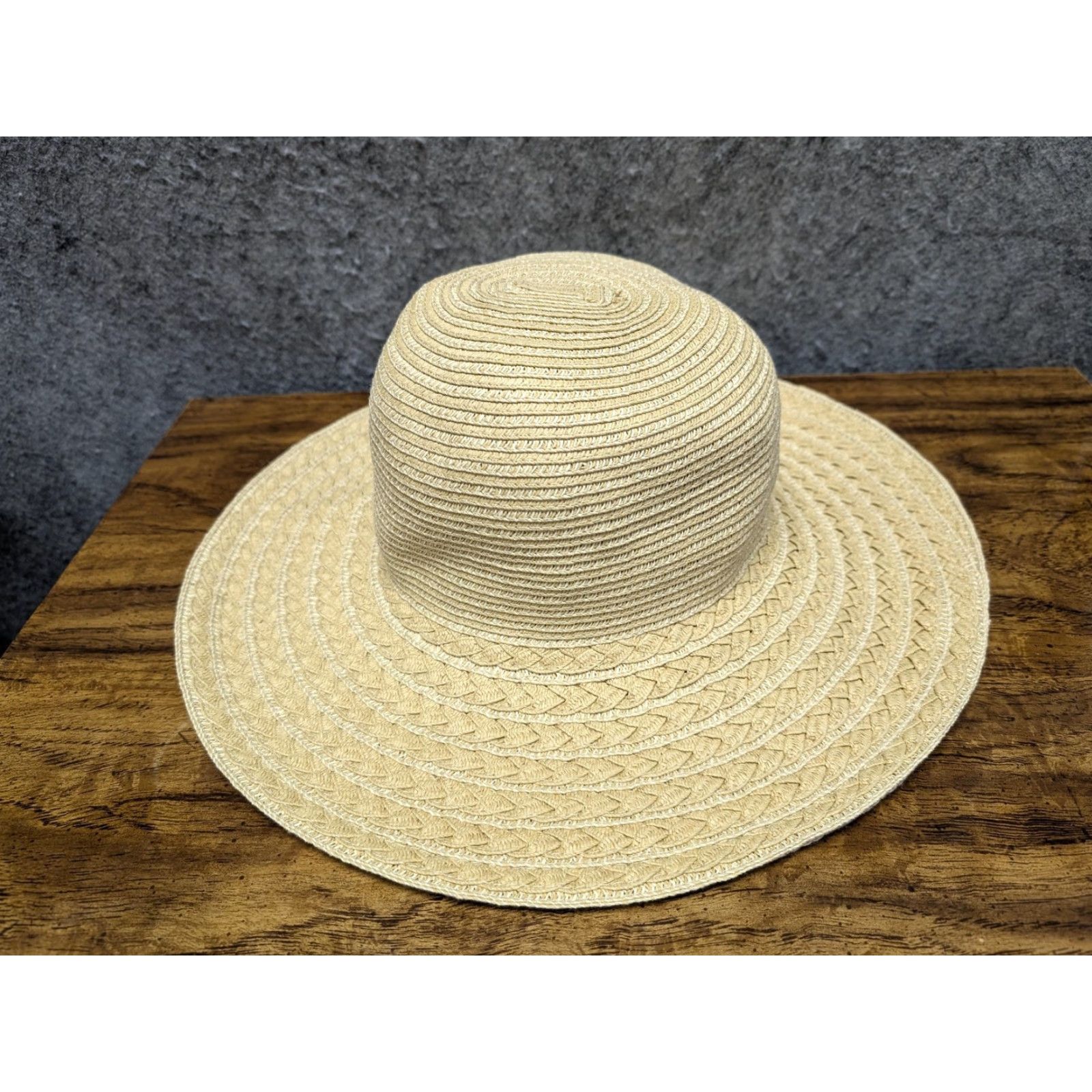 Vintage VINTAGE Scala Collezione Hat Wide Brim Beige One Size Womens Sun Beach Travel Casual Size ONE SIZE - 3 Thumbnail