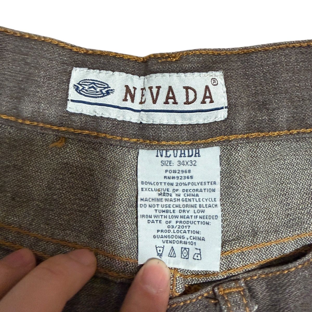 Vintage Nevada Superior Quality Jeans Baggy Y2K Contrast Stitch Size US 35 - 4 Thumbnail