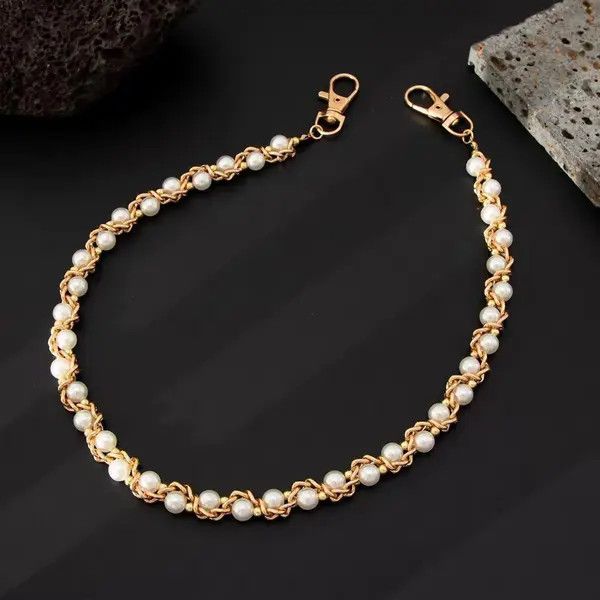 Jewelry Imitation Pearl Wallet Chain, Pants Chain Size ONE SIZE - 6 Thumbnail