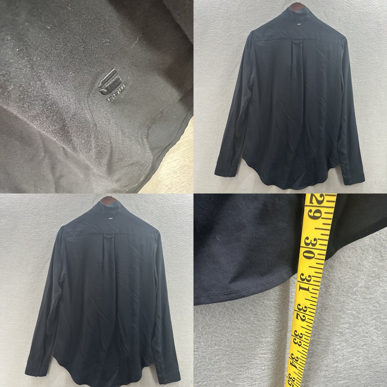 G-Star G Star Raw Blouse Womens M Long Sleeve Tie Neck Collared Black Cotton Shirt Womens Size M / US 6-8 / IT 42-44 - 8 Thumbnail