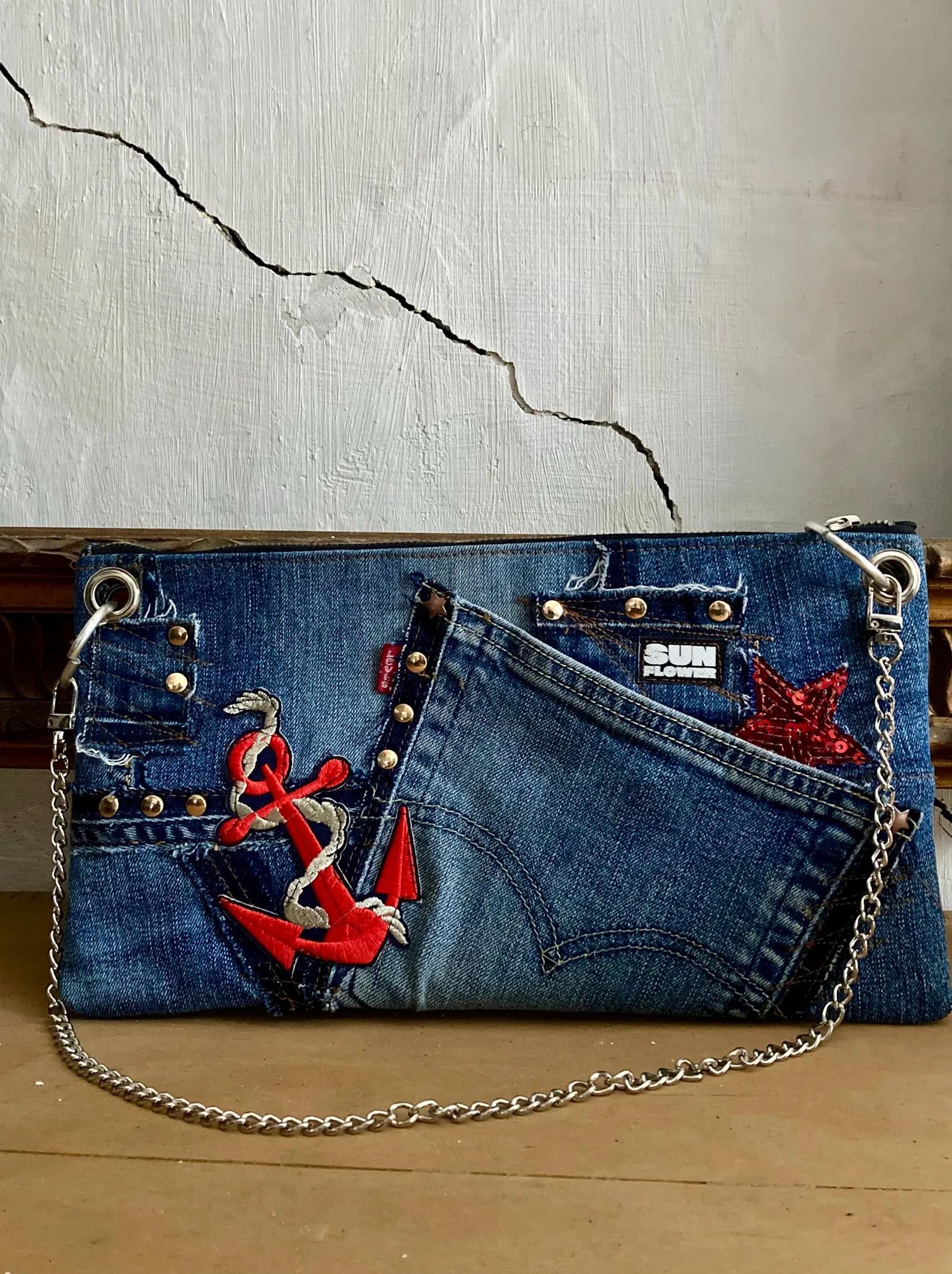 Levi's Made & Crafted upcycled Levis clutch bag by sunflower Size ONE SIZE - 6 Thumbnail