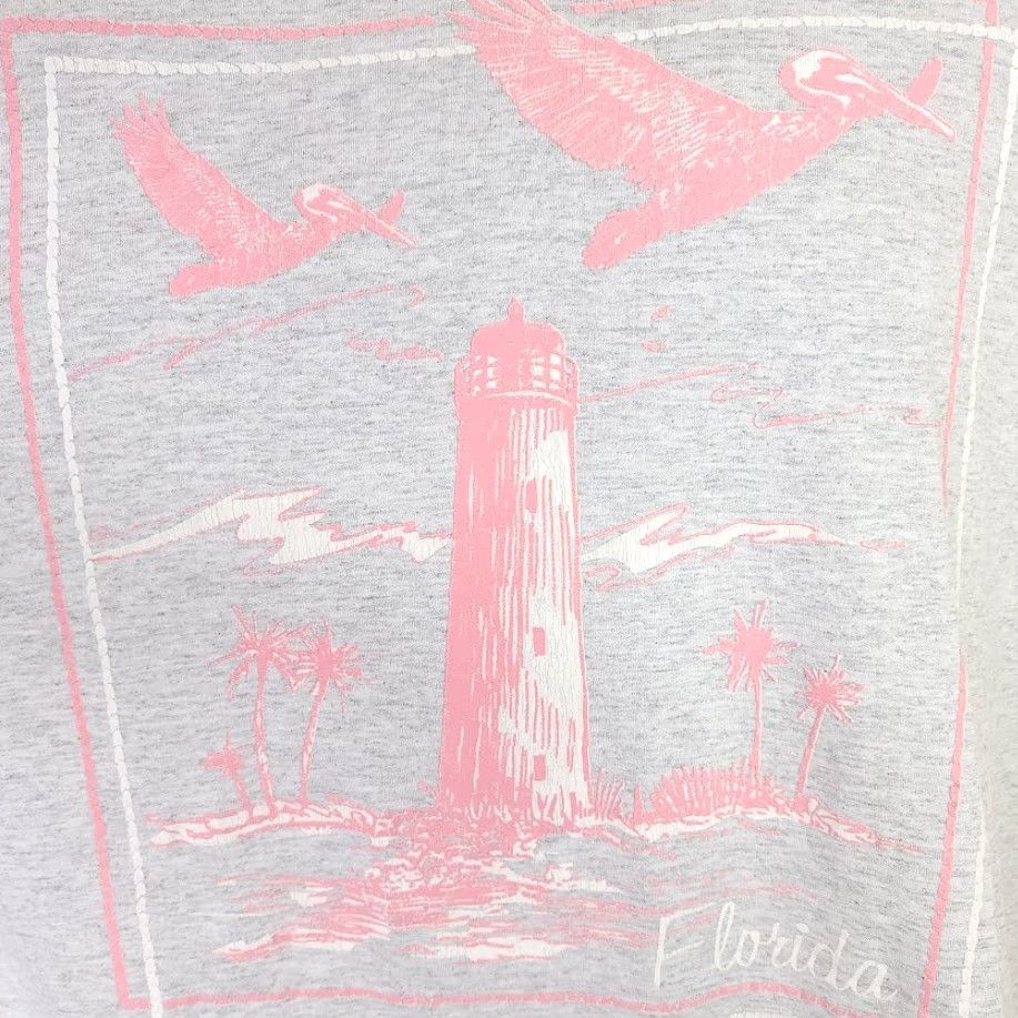 Hanes VINTAGE Florida Lighthouse T Shirt Mens Size XL 90s Pelicans Nature Made In USA Hanes Gray Cotton Blend Crew Neck Short Sleeve Mens Tee Size US XL / EU 56 / 4 - 3 Thumbnail