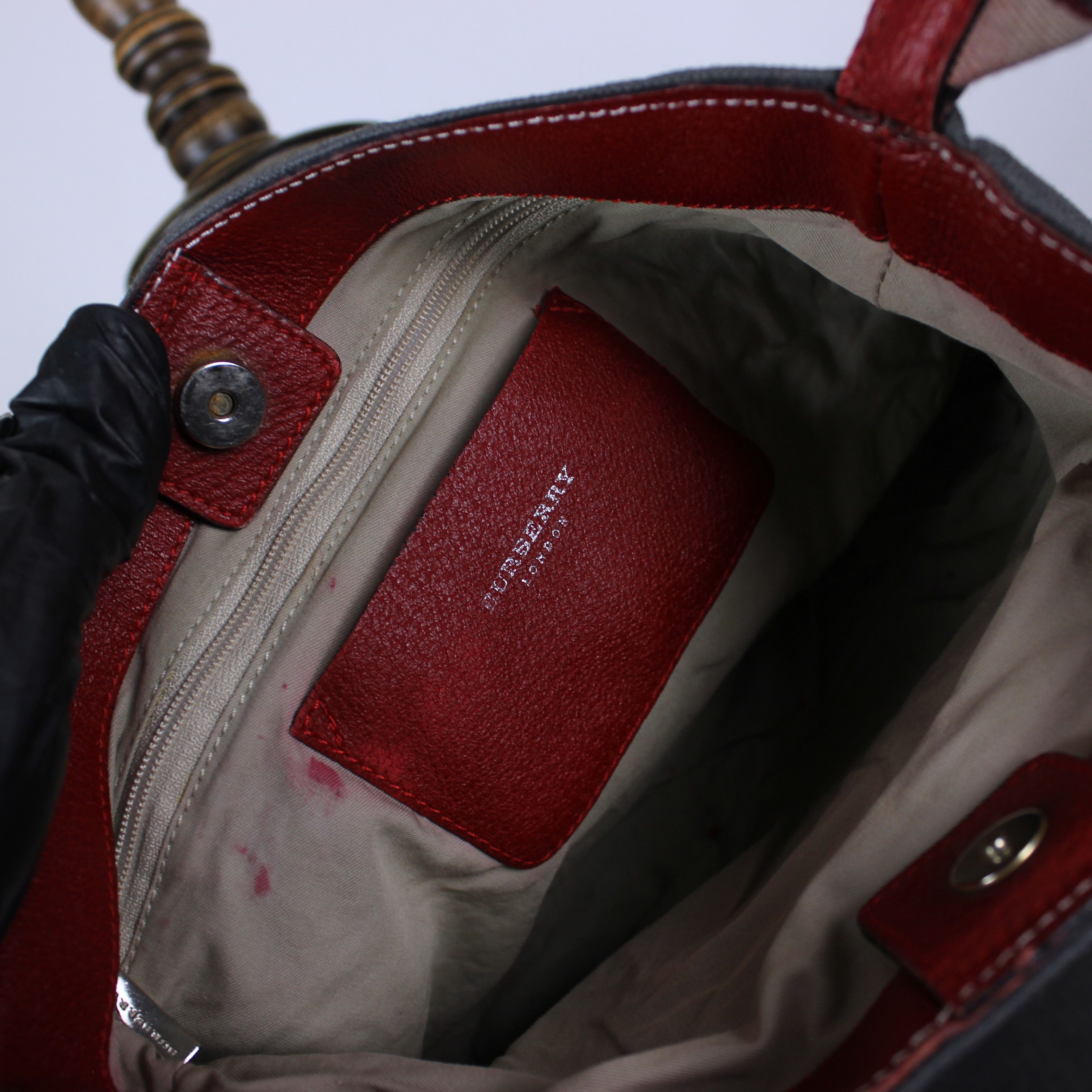 Burberry Burberry shoulders bag leather red gray nova one size Size ONE SIZE - 11 Thumbnail