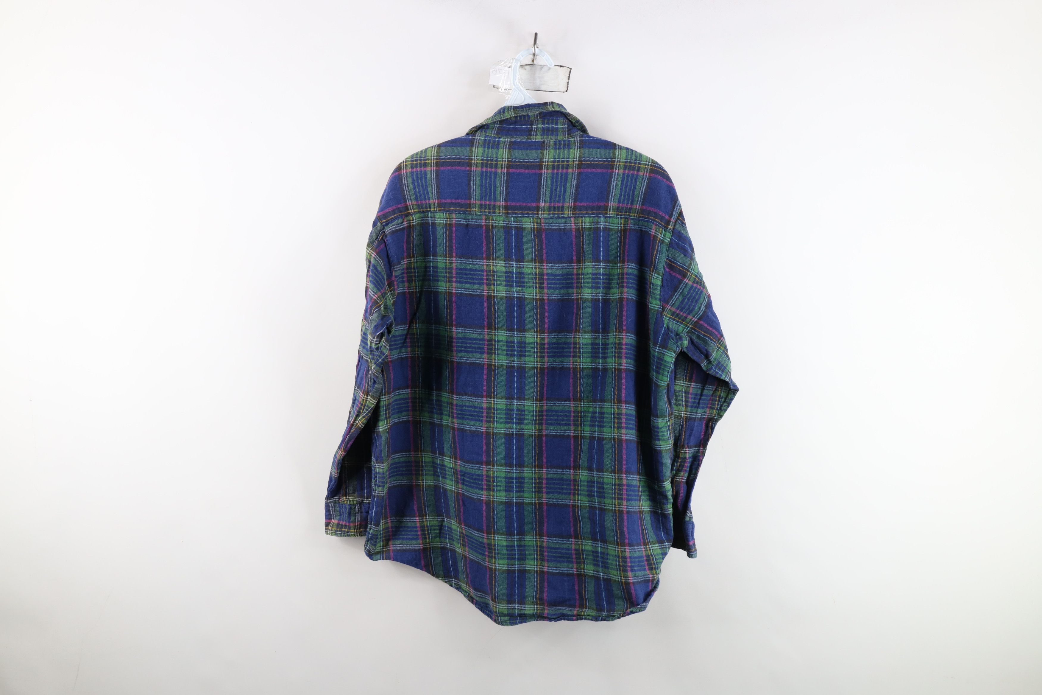 Vintage Vintage 90s Streetwear Rainbow Plaid Flannel Button Shirt Size L / US 10 / IT 46 - 9 Thumbnail