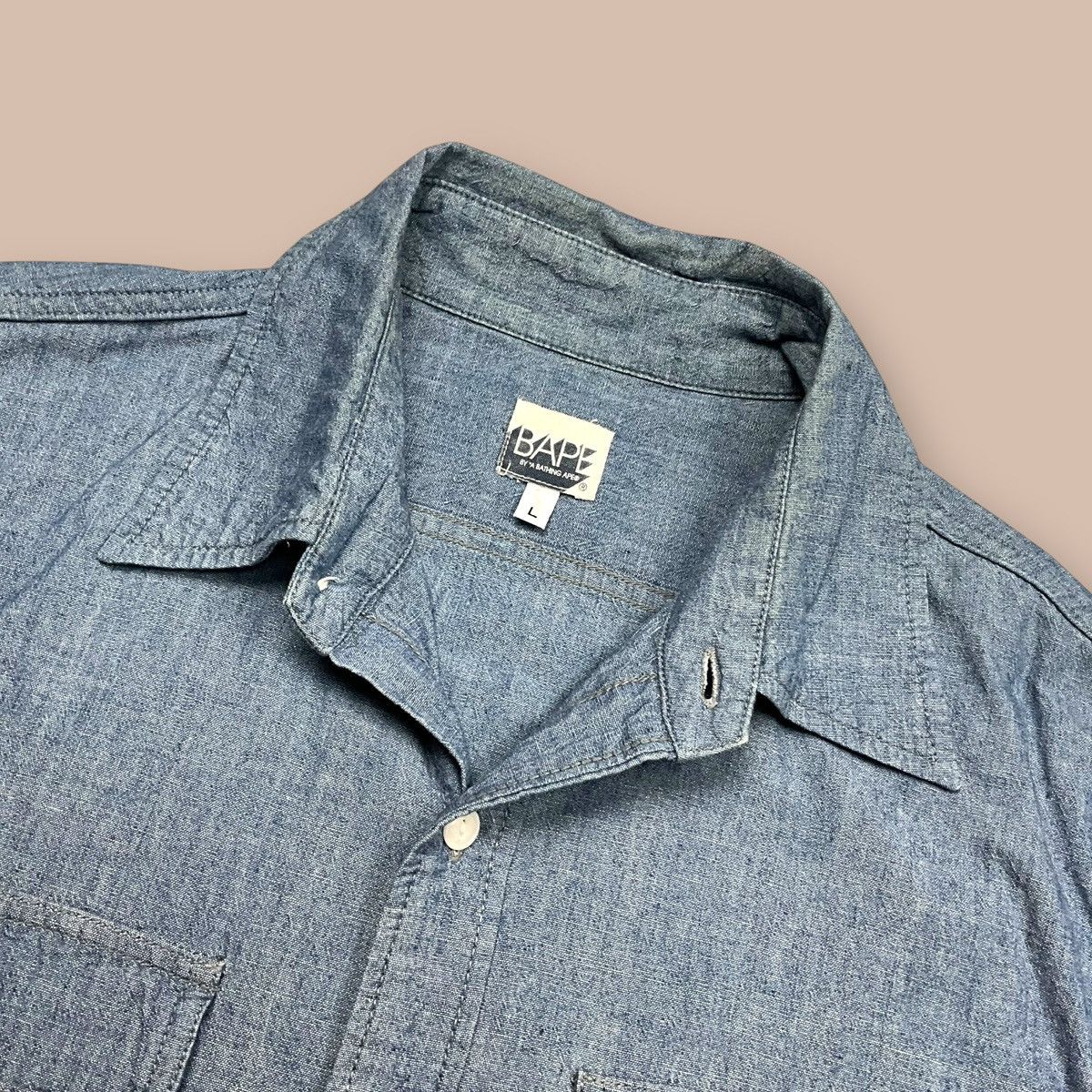 Bape Bape Chambray 2 Pockets L/S Button up Shirt Size US XL / EU 56 / 4 - 18 Thumbnail