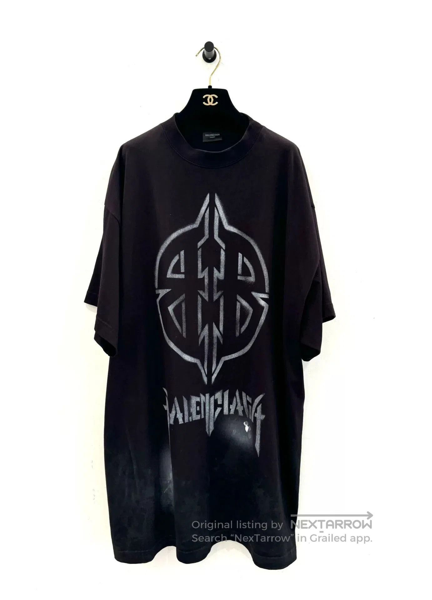 Balenciaga Balenciaga Rock Shield Logo Faded Black Tee. Size US L / EU 52-54 / 3 - 1 Thumbnail
