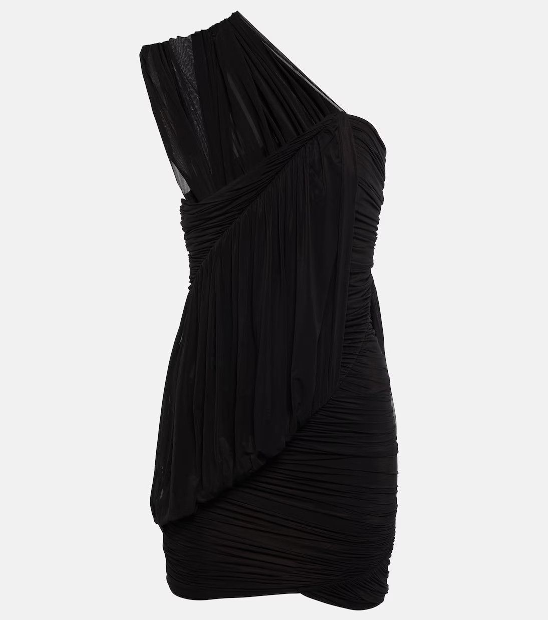 Rick Owens o1mle0426 EDFU One-Shoulder Mini Dress in Black Size M / US 6-8 / IT 42-44 - 1 Thumbnail