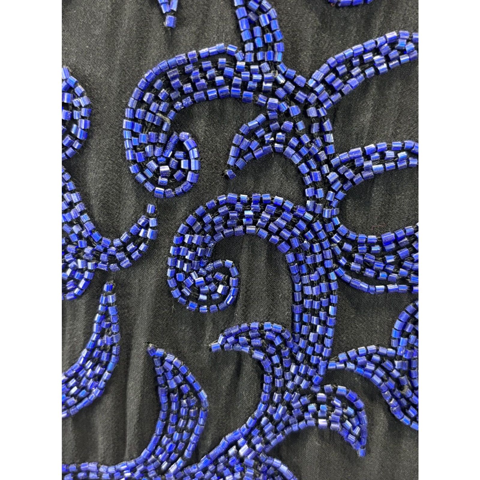 Vintage VINTAGE Niteline by Della Roufogali Silk Beaded Tunic Top 1990s Blue Large 1990s Eveningwear Mens/Womens? Size L / US 10 / IT 46 - 6 Thumbnail