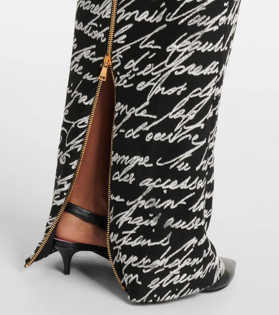 Balmain o1s1wg110526 Love Letter Jacquard Gown in Black Size M / US 6-8 / IT 42-44 - 5 Thumbnail