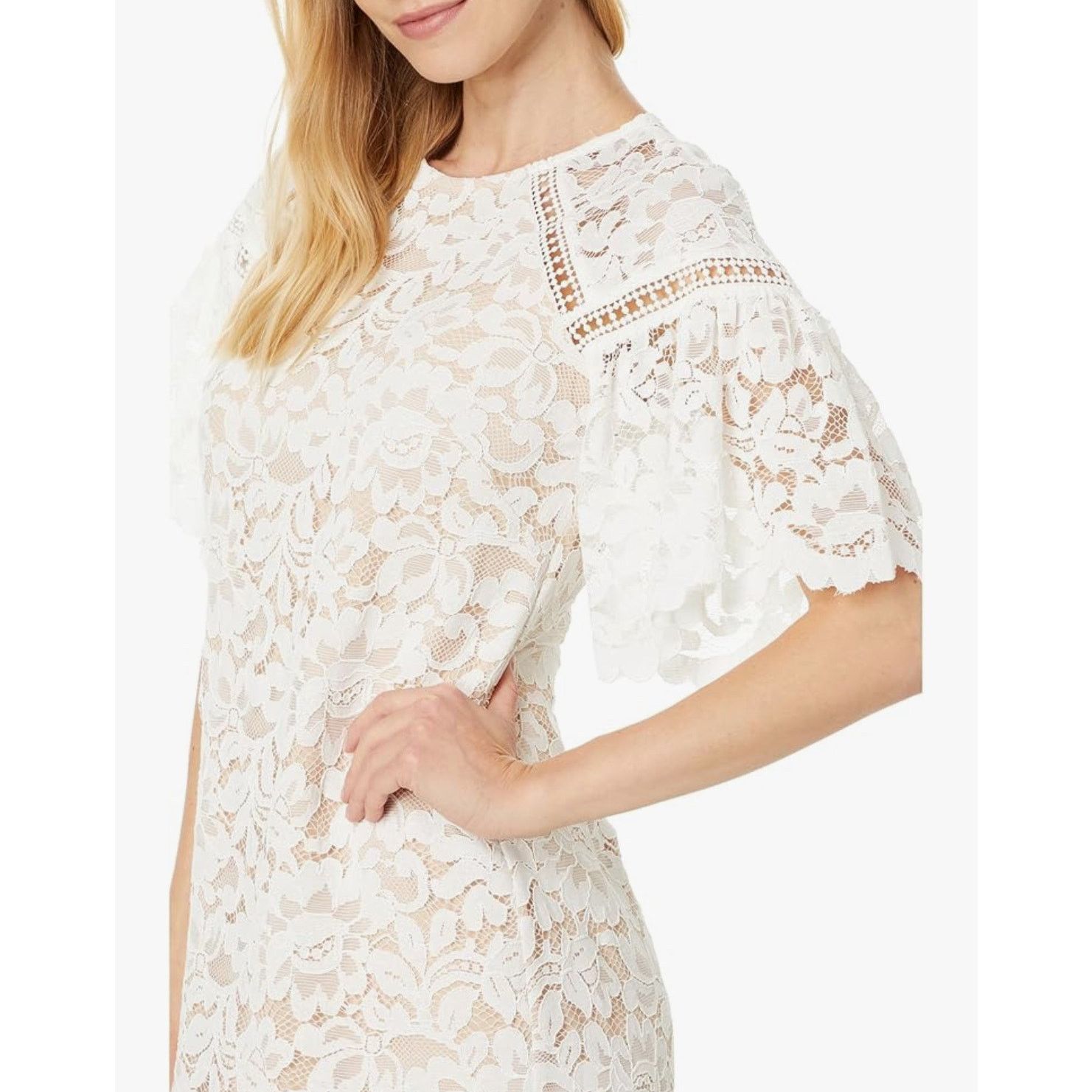 Vince Camuto NWT!! Vince Camuto Women's White Lace Shift Dress 8 Size M / US 6-8 / IT 42-44 - 3 Thumbnail