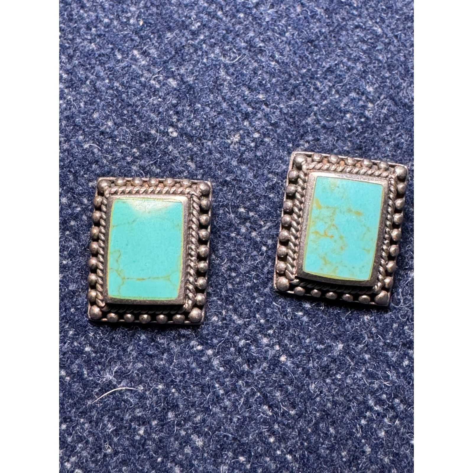 Other 925 Sterling Silver Turquoise Post Earrings Size ONE SIZE - 1 Thumbnail