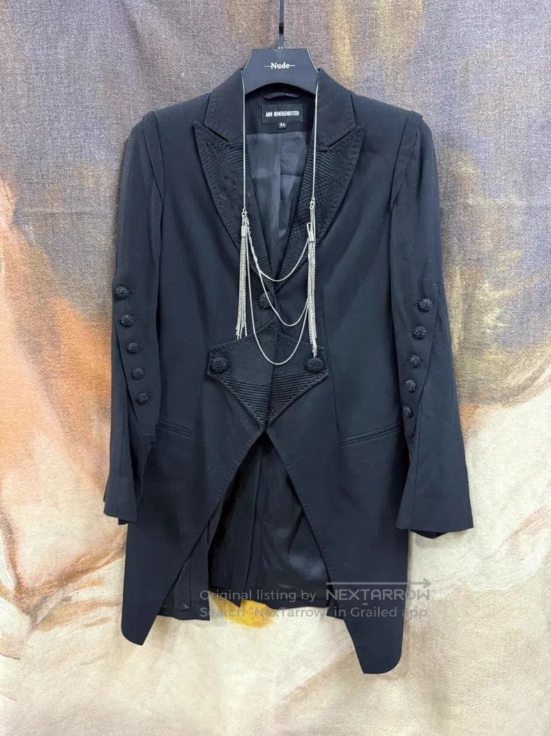 Ann Demeulemeester Palace Embroidered Button Jacket Tuxedo