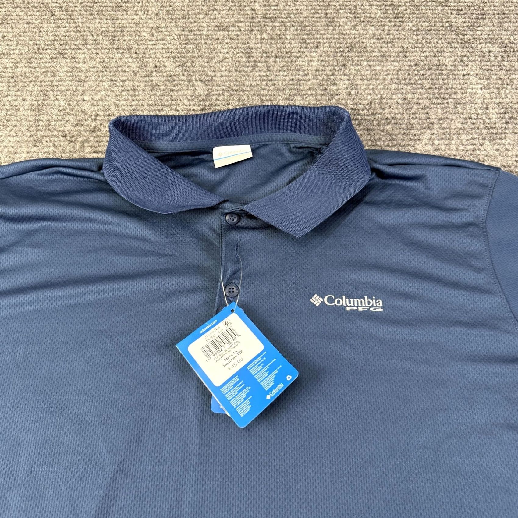 Vintage Columbia PFG Polo Shirt Mens Big 1X Blue Omni-Shade Solar Stream Fishing UV Shirt Size US XL / EU 56 / 4 - 3 Thumbnail