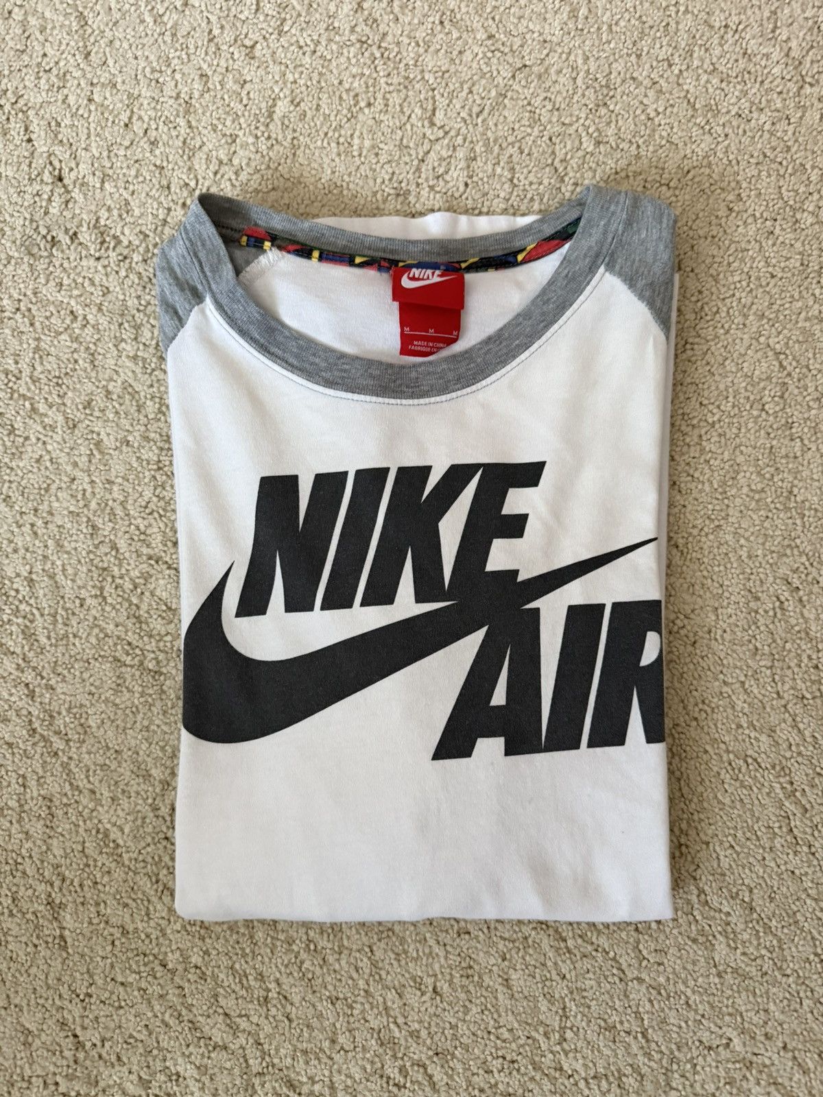 Nike × Vintage Men's Nike Air 3/4 Sleeve Grey White Shirt Lebron Wore Size US M / EU 48-50 / 2 - 3 Thumbnail