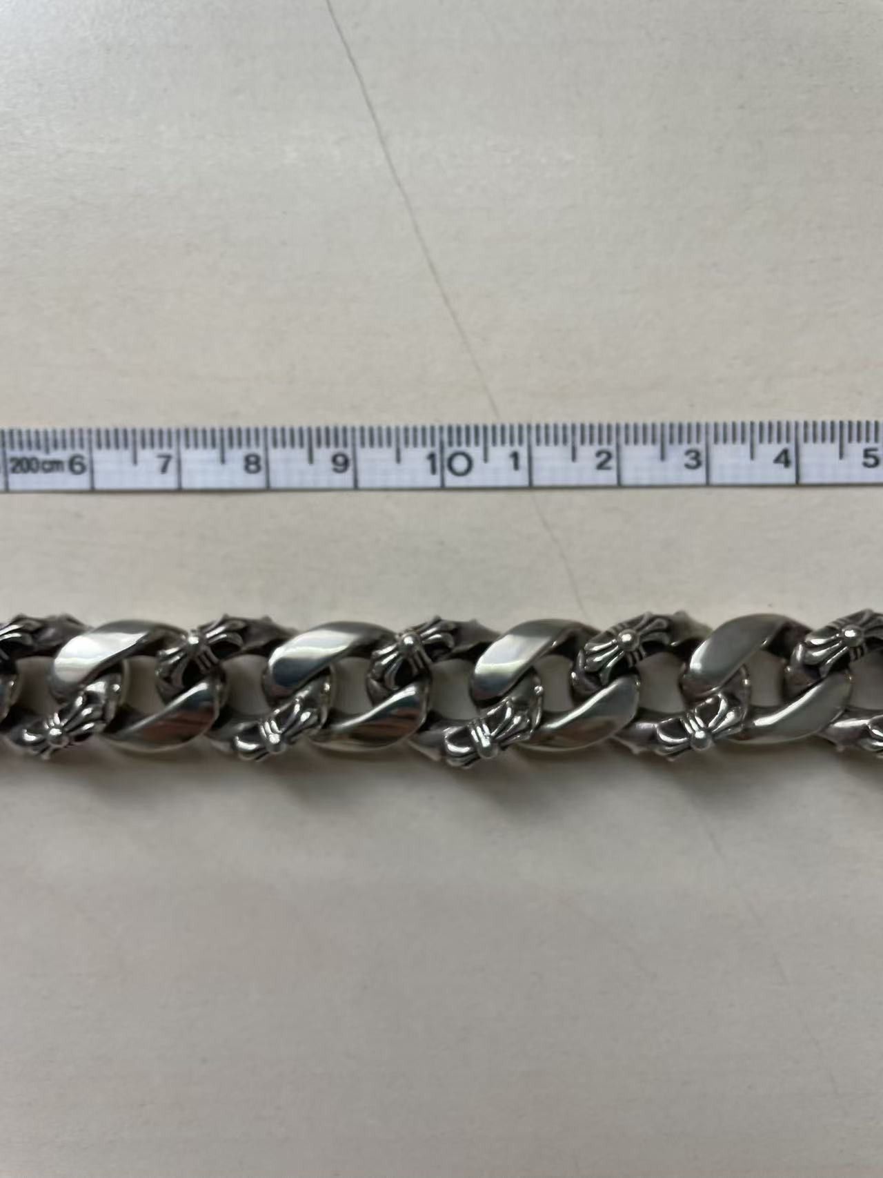 Chrome Hearts Chrome Hearts Silver Diamond ID Cross Cuba Bracelet Size ONE SIZE - 5 Thumbnail
