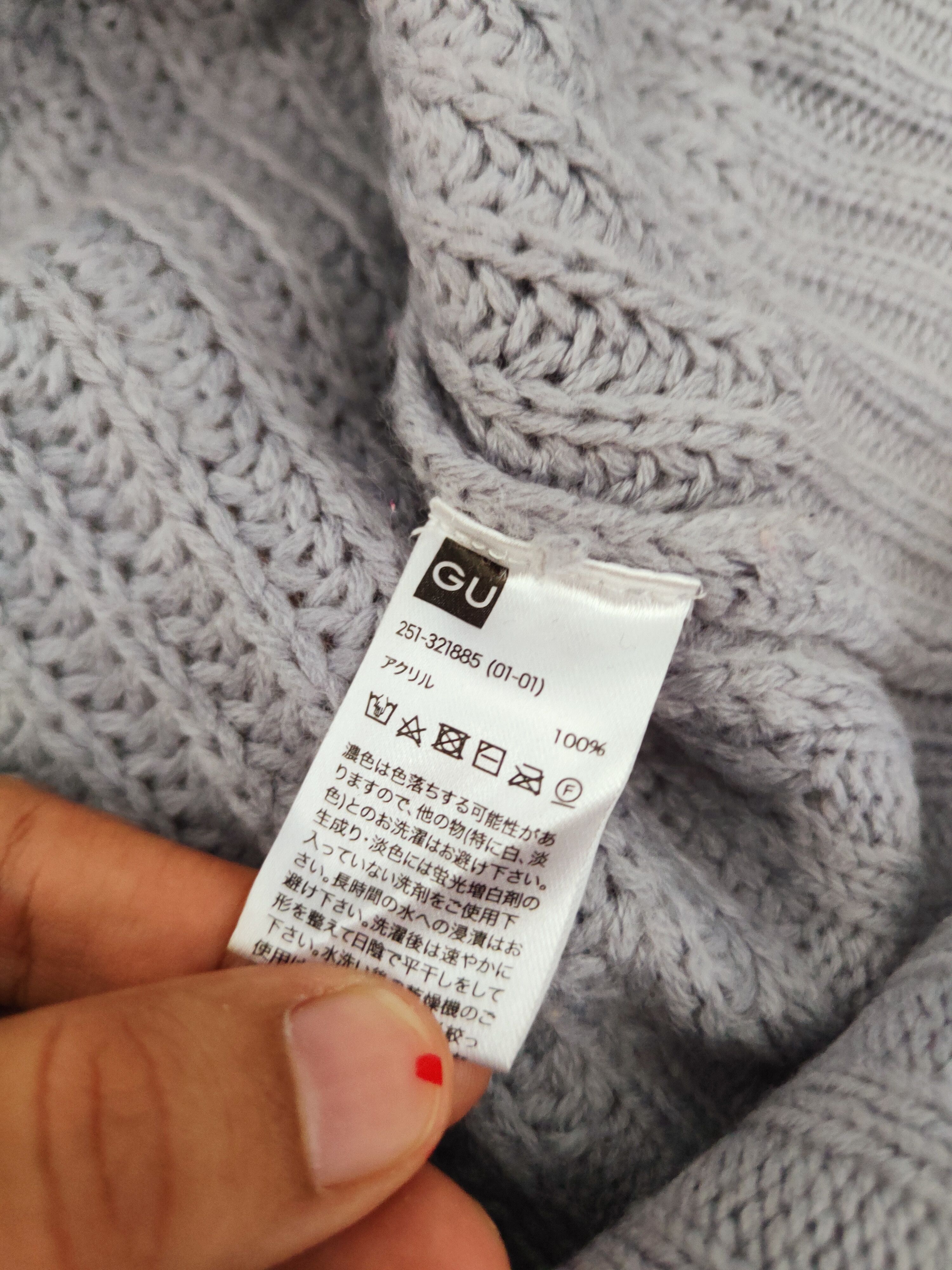 Aran Isles Knitwear × GU × Japanese Brand Gu Blue Knitwear Sweatshirts #W359 Size US M / EU 48-50 / 2 - 11 Thumbnail