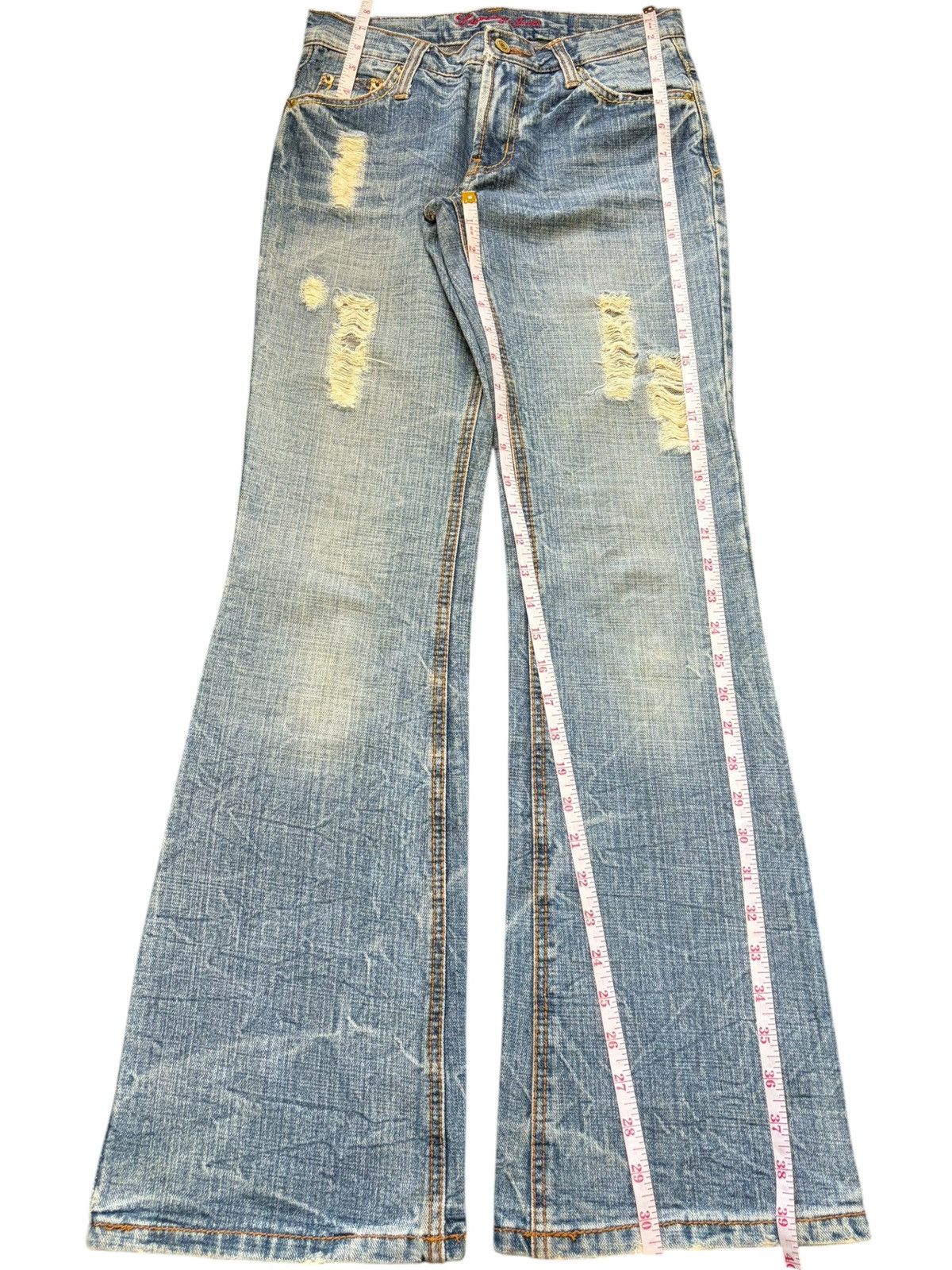 Hysteric Glamour Vintage Japanese Brand Distress Low Rise Flare Jeans Size 27" / US 4 / IT 40 - 7 Thumbnail