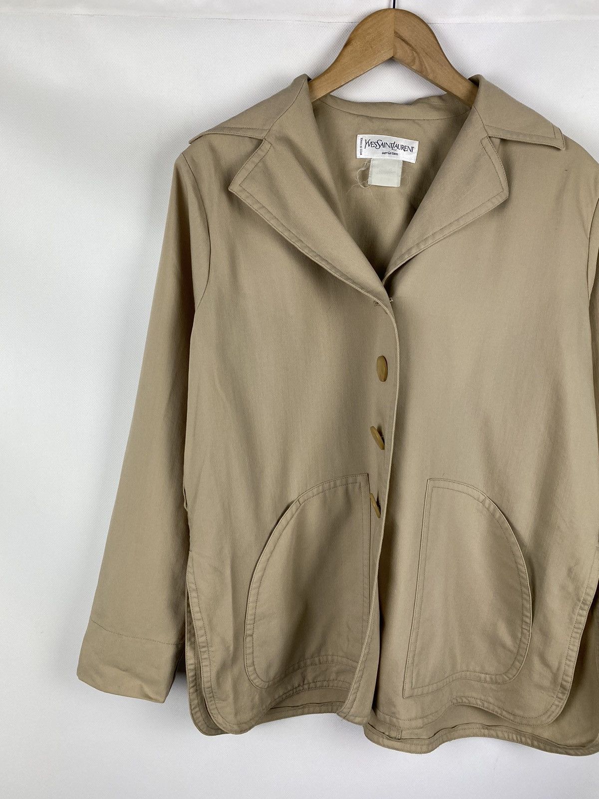 Vintage × Yves Saint Laurent Vintage Yves Saint Lauren YSL wool belted blazer jacket Size M / US 6-8 / IT 42-44 - 2 Thumbnail