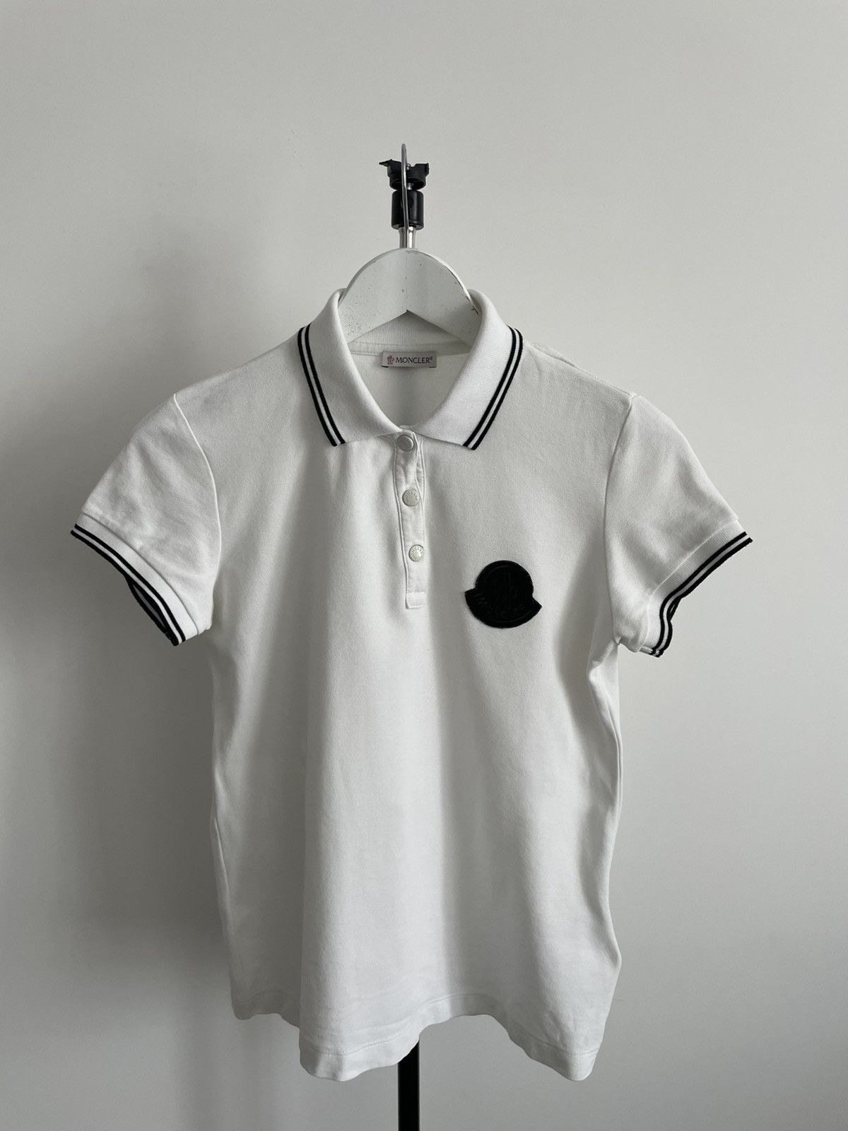 Moncler Moncler Maglia Polo Manica Corta Shirt White Size XS / US 0-2 / IT 36-38 - 1 Thumbnail
