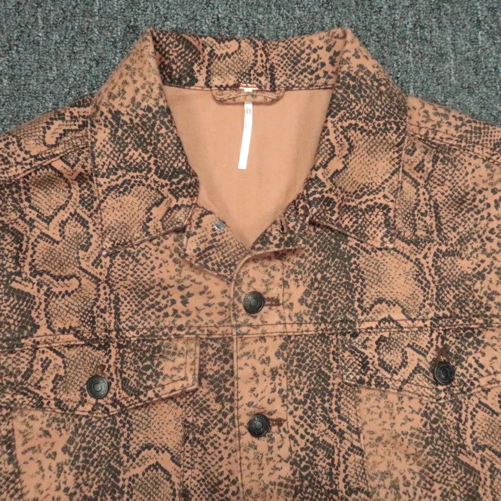 Free People Free People Brown Geometric Jacket Womens Medium Overcoat Casual Workwear Size M / US 6-8 / IT 42-44 - 2 Thumbnail