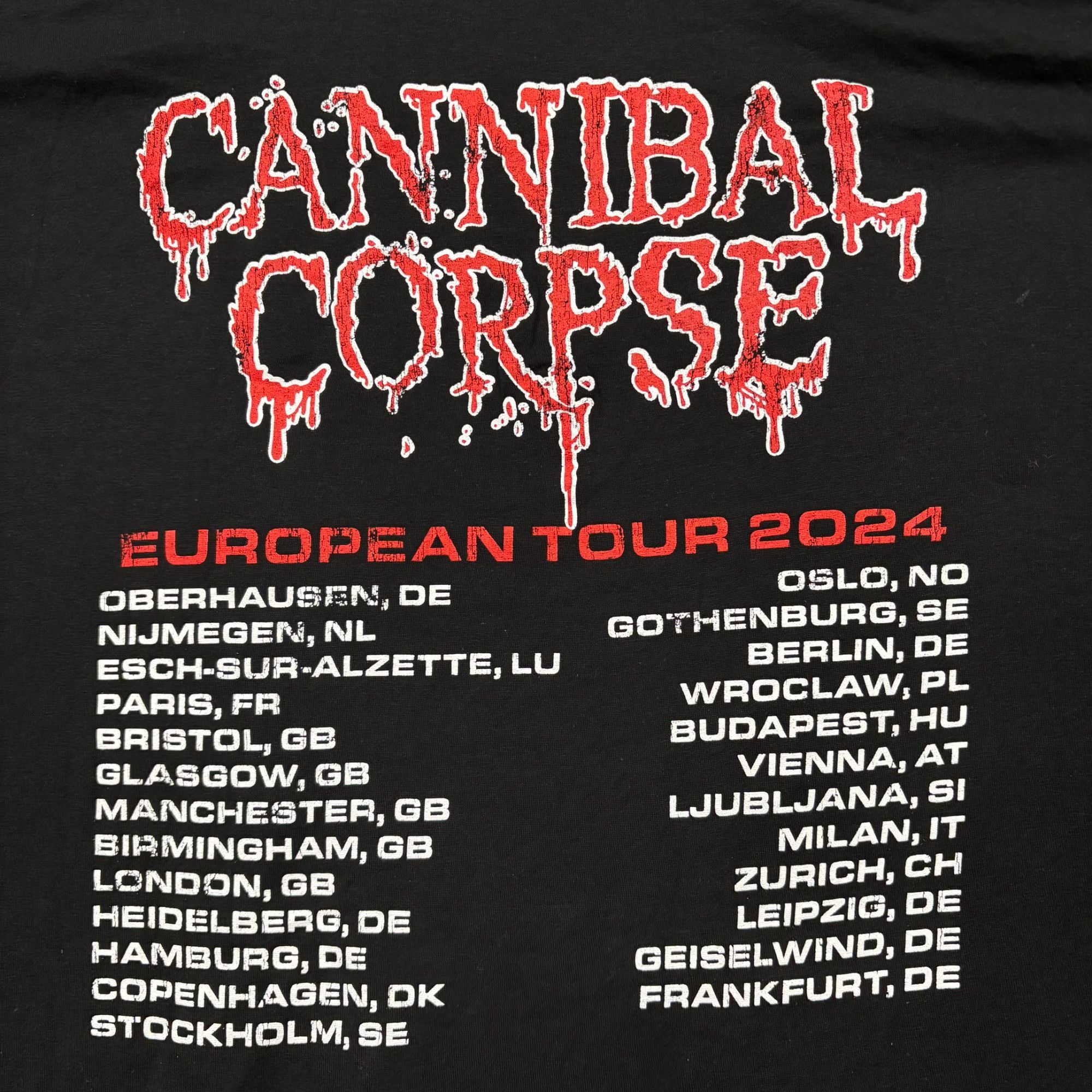 Band Tees Cannibal Corpse North American Tour Death Metal Band Tee 2XL Size US XXL / EU 58 / 5 - 4 Thumbnail