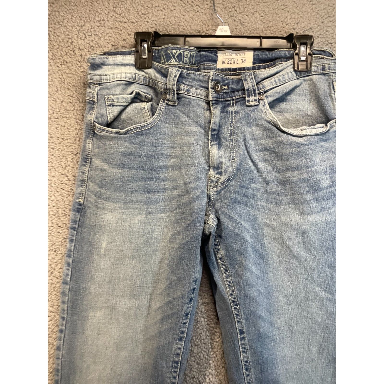 Denime Axel Jeans Mens 34x32 Slim Bootcut Blue Denim Cotton Regular Size 34 Size US 34 / EU 50 - 2 Thumbnail