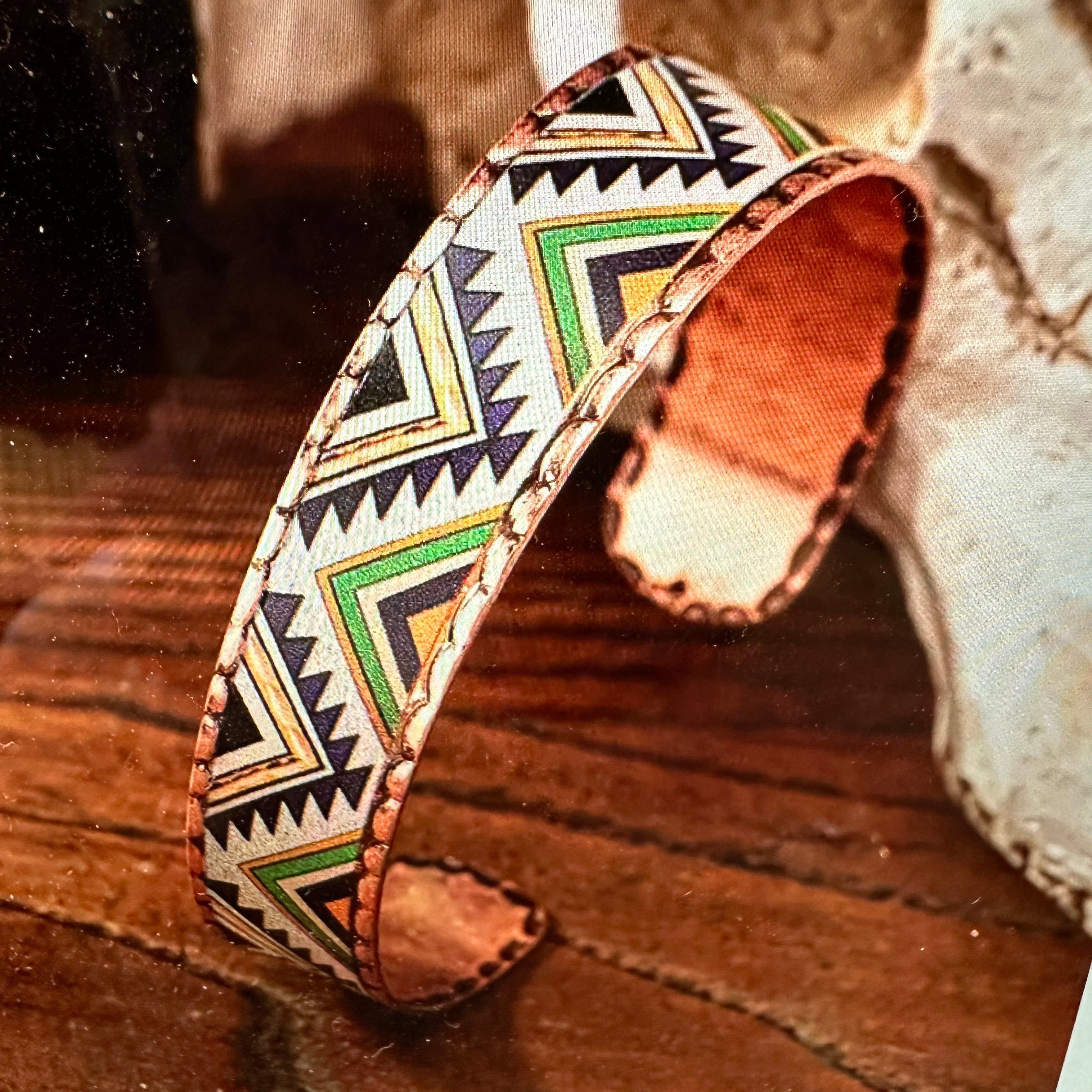 Other Handmade Boho Native American Aztek Copper Narrow Cuff Brace Size ONE SIZE - 2 Thumbnail