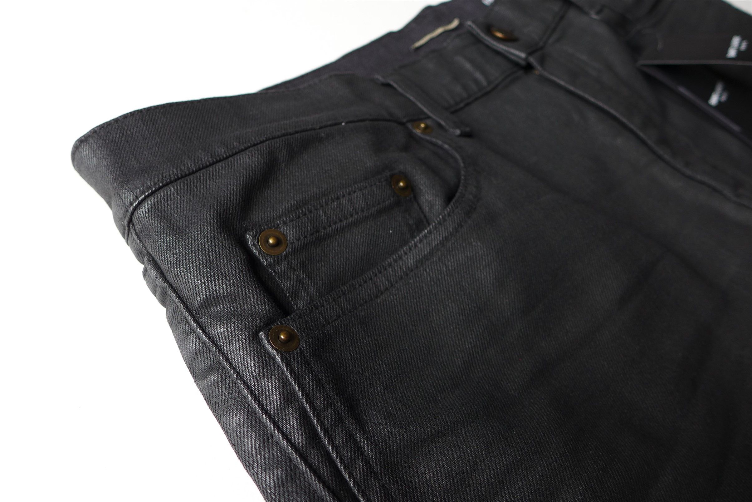 Saint Laurent Paris Saint Laurent D02 Jeans --- Coated Black Denim Size US 38 / EU 54 - 13 Thumbnail
