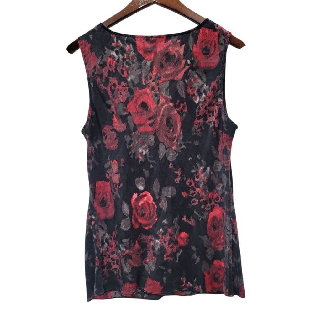 Talbots Talbots Women's V-neck Floral Sleeveless Silk Top Blouse 8 Size M / US 6-8 / IT 42-44 - 4 Thumbnail