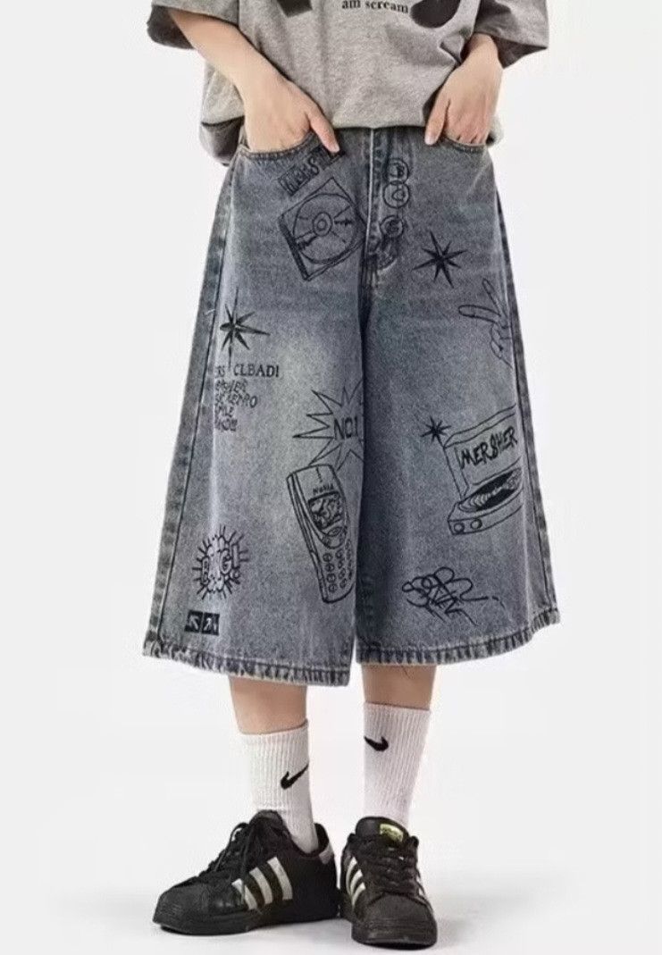 Japanese Brand Sketch print japanese style jort pant Size US 29 - 1 Preview