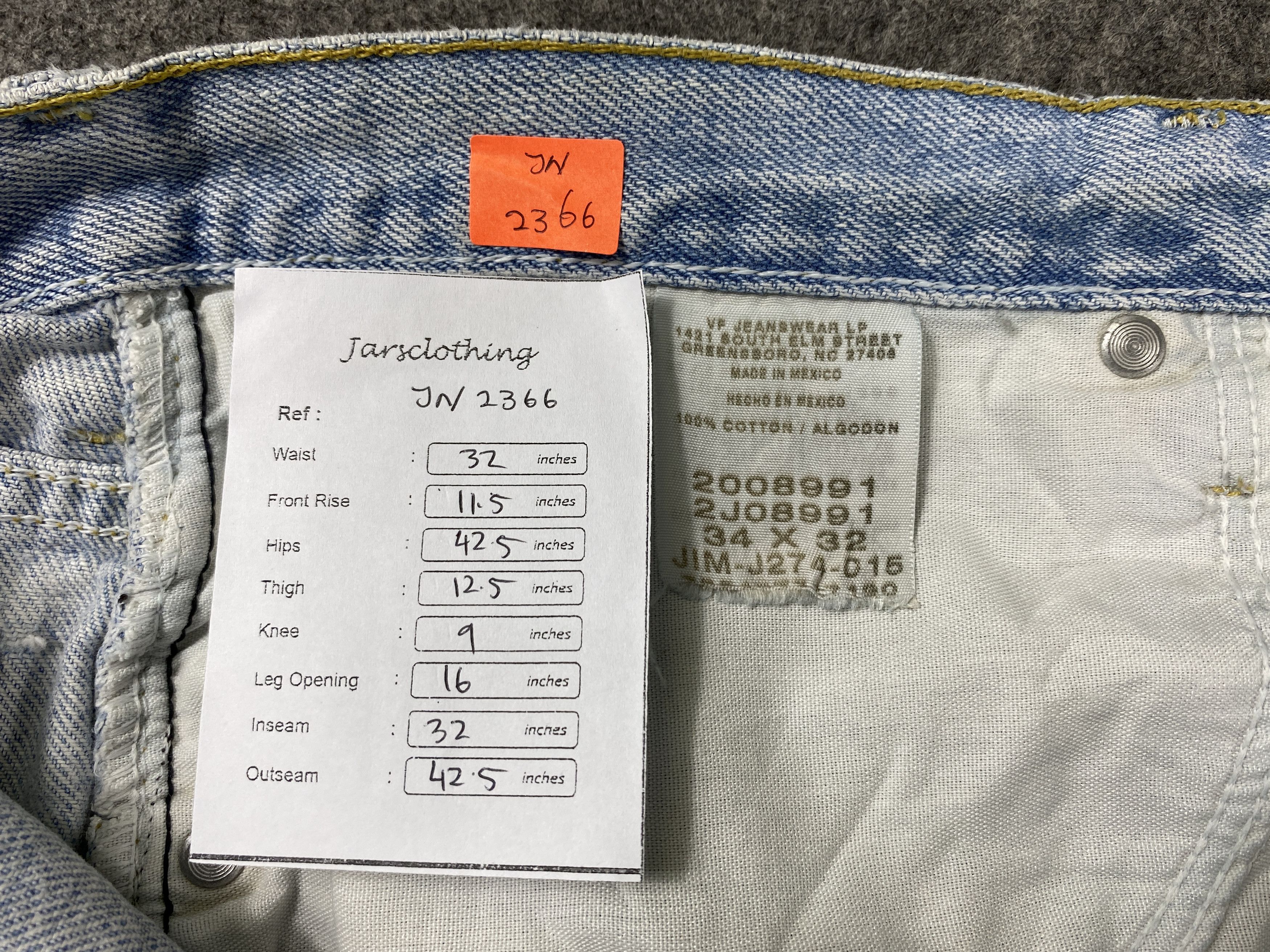 Levi's Light Blue Wash Lee Jeans 32x32 Denim -JN2366 Size US 32 / EU 48 - 7 Thumbnail