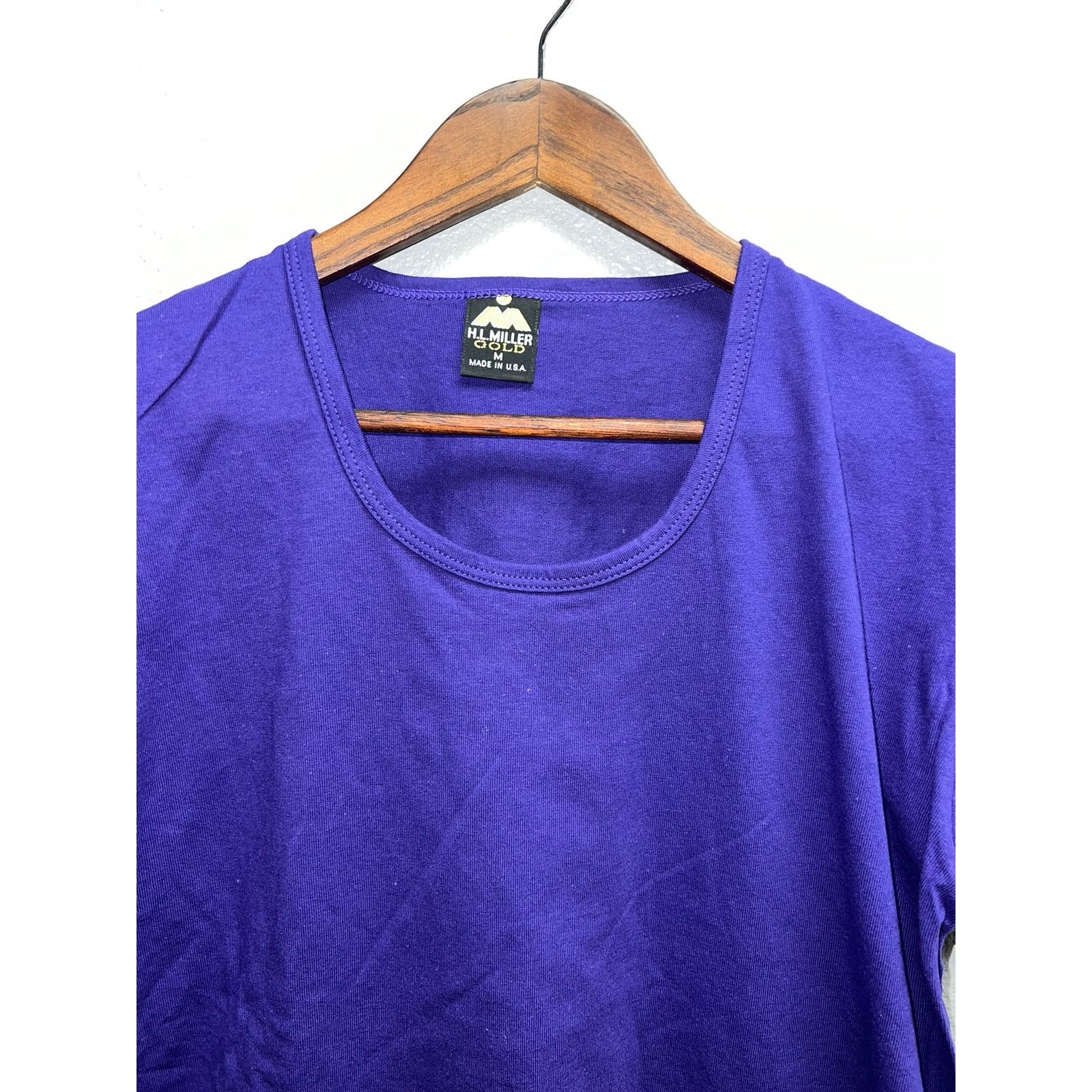 Vintage 90s Women's Vintage H.L. Miller Gold Purple Blank Shirt Top Size M / US 6-8 / IT 42-44 - 2 Thumbnail