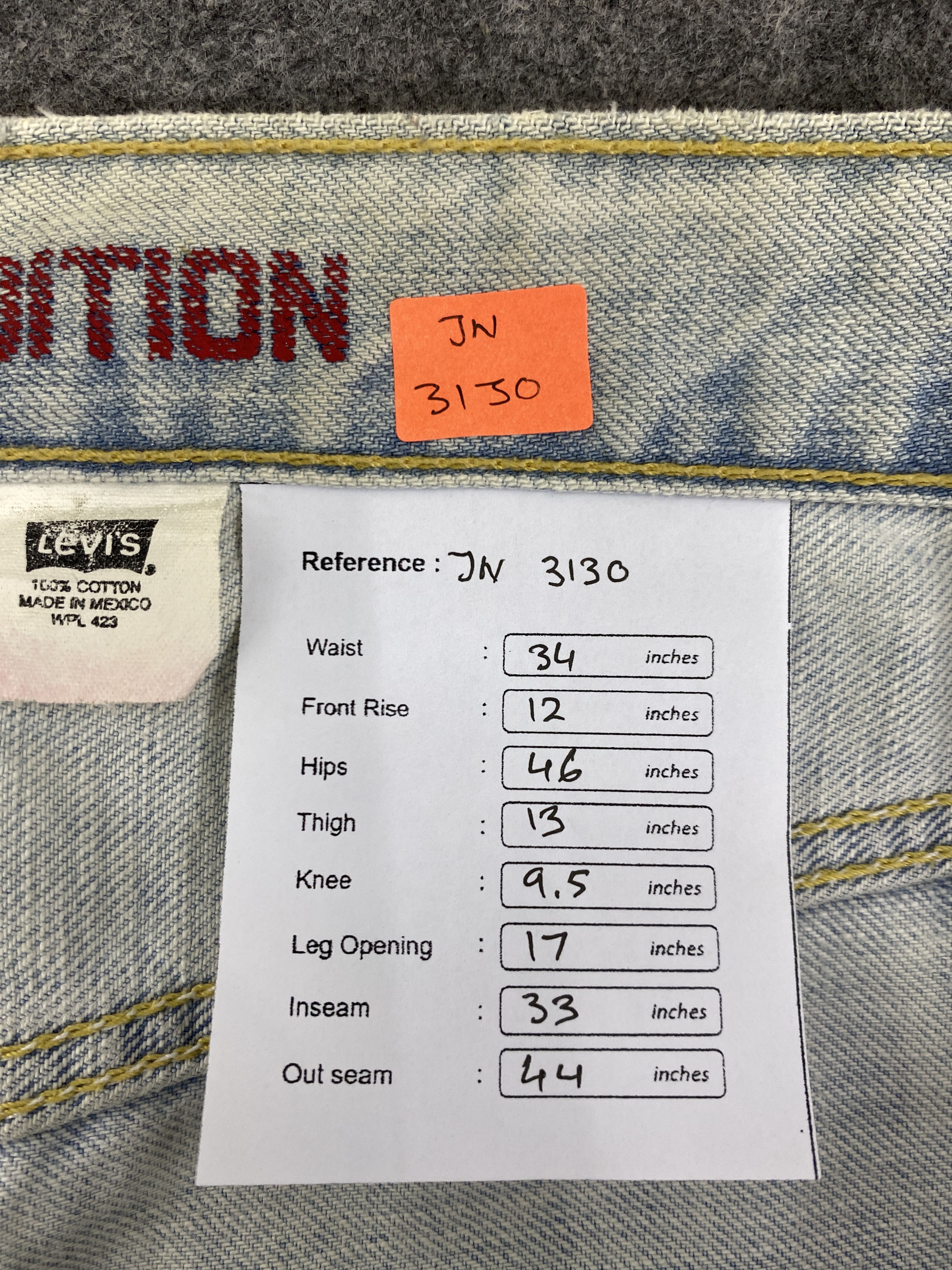 Japanese Brand Light Blue Wash Vintage Levis 501 Jeans 34x33 - JN3130 Size US 34 / EU 50 - 8 Thumbnail