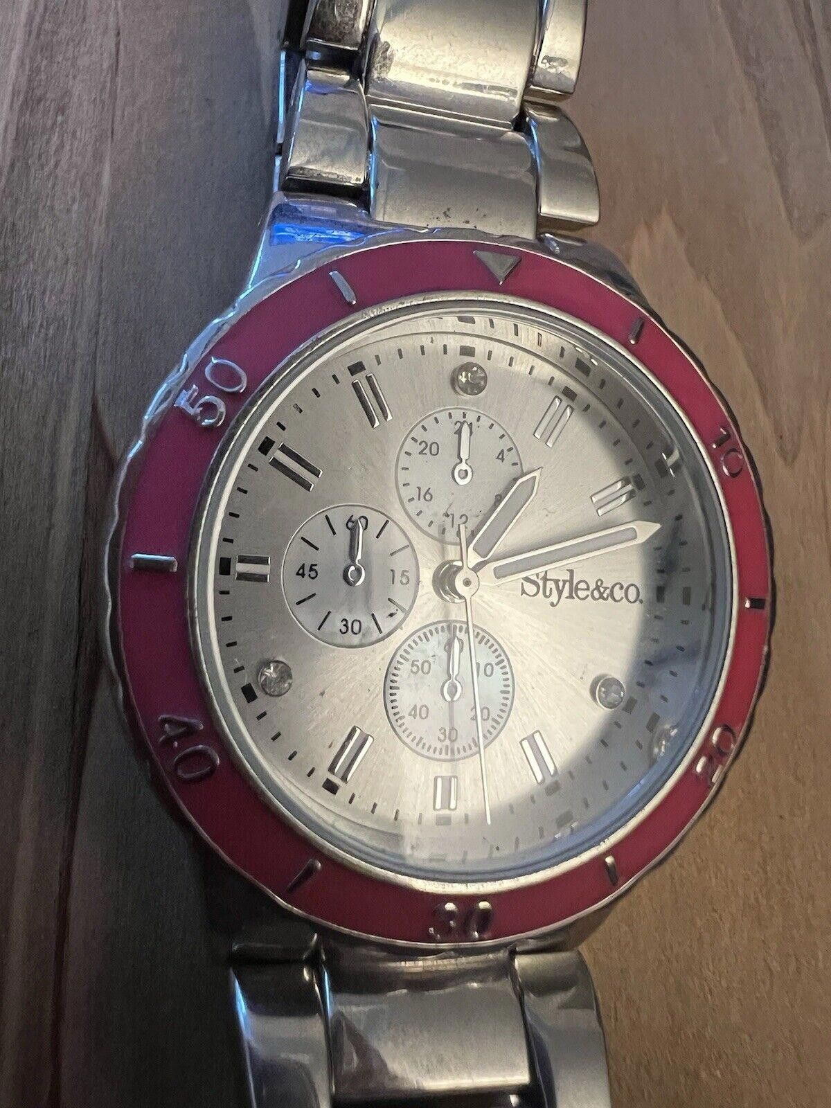 Designer Style & Co Watch Ladies New Battery With Pink Bezel Size ONE SIZE - 2 Thumbnail