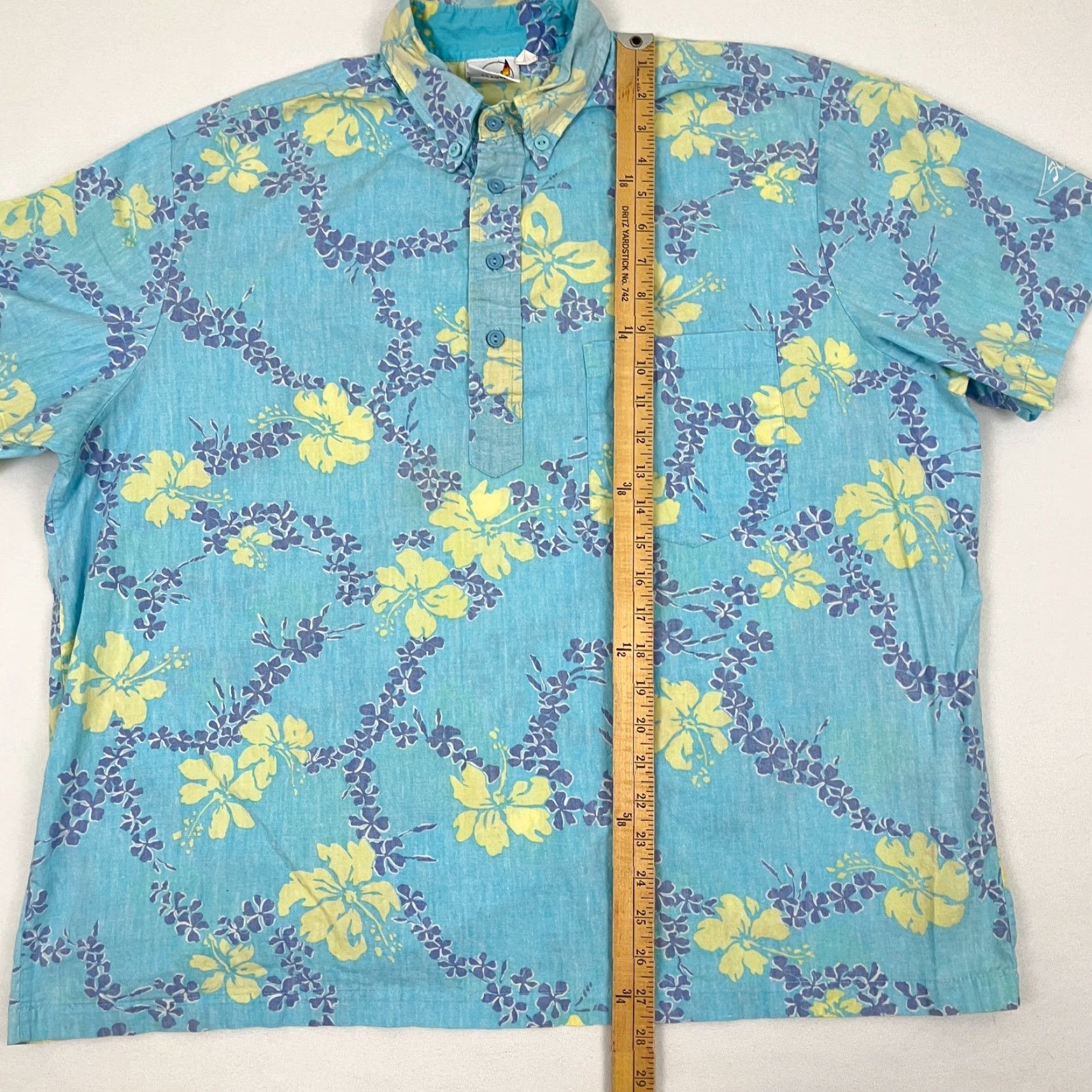 Vintage VTG Hobie Shirt Adult Mens XL Blue Floral Hawaiian Tropical Vacation 90s Button-Up Short Sleeve Cotton Size US XL / EU 56 / 4 - 3 Thumbnail