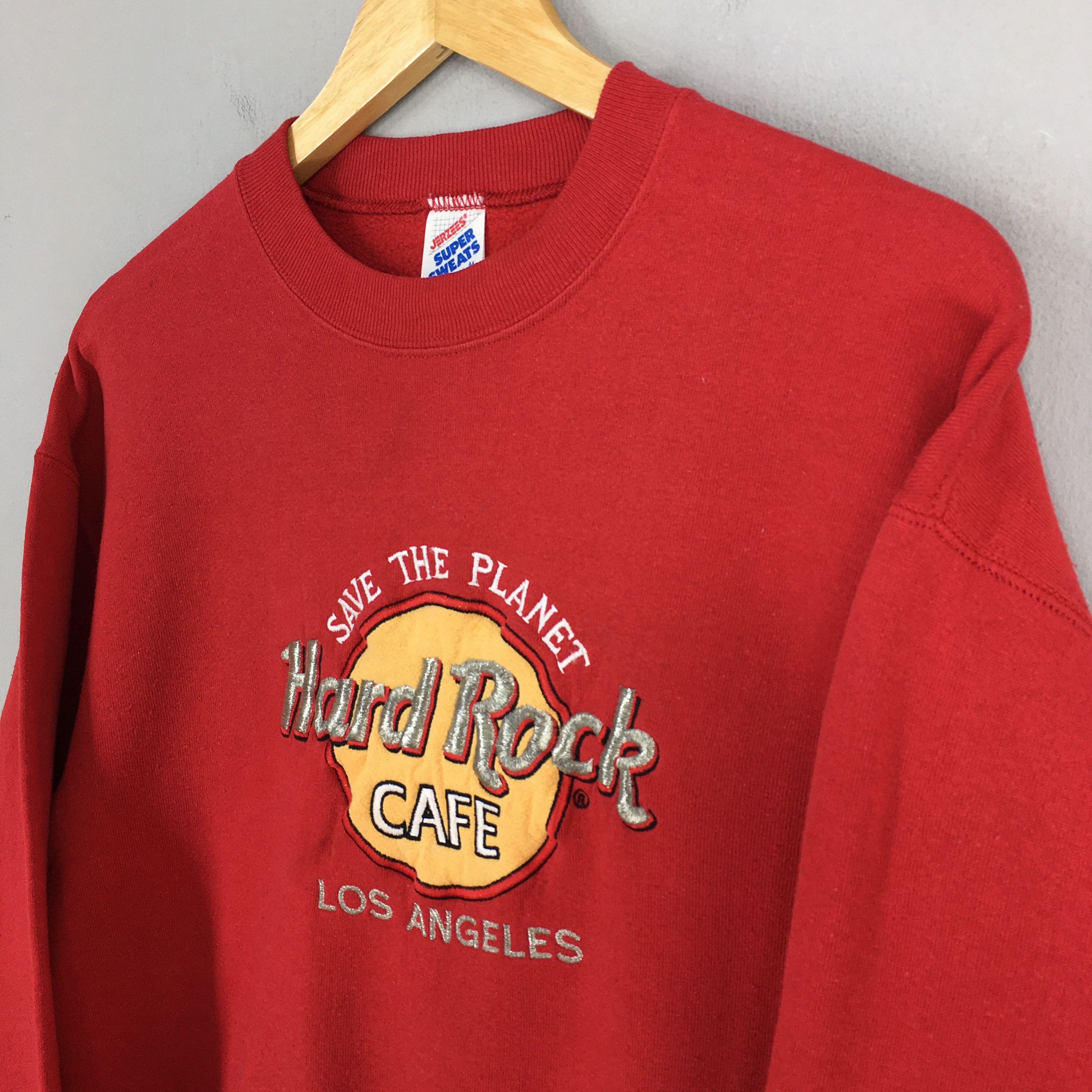 Hard Rock Cafe × Jerzees × Vintage Vintage Hard Rock Cafe Los Angeles Red Sweatshirt Medium Size US M / EU 48-50 / 2 - 3 Thumbnail