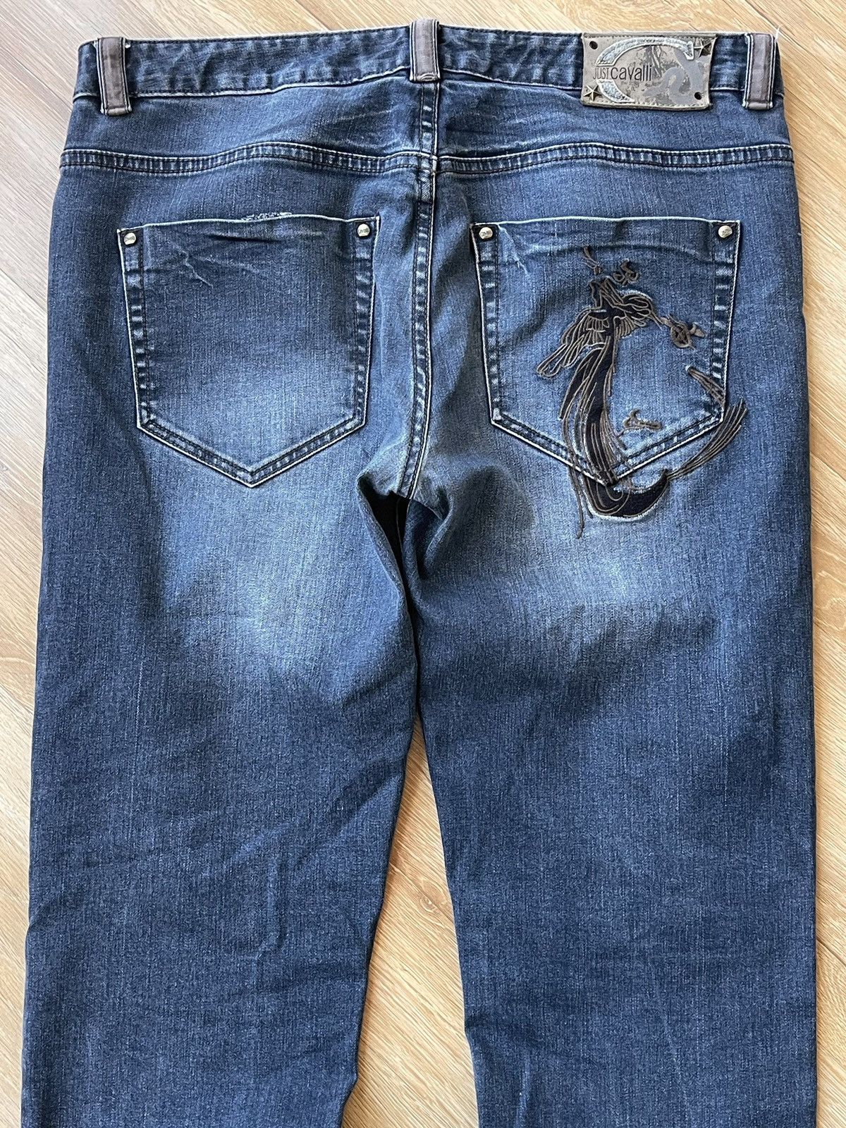 Just Cavalli Just Cavalli Vintage Y2K Embroidered Washed Denim Jeans Size US 34 / EU 50 - 2 Thumbnail